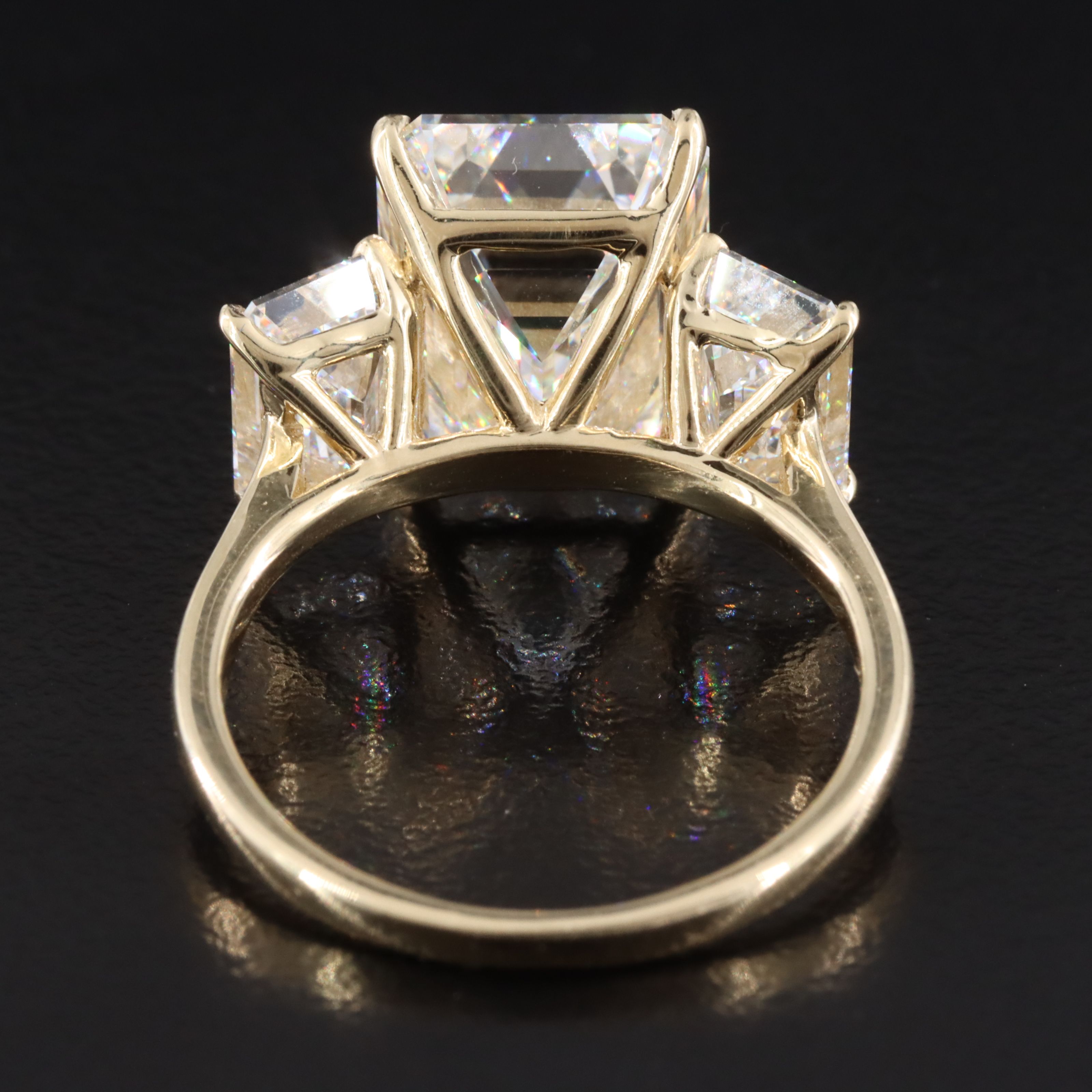 14K 10.63 CTW Lab Grown Diamond Three Stone Ring with IGI Reports