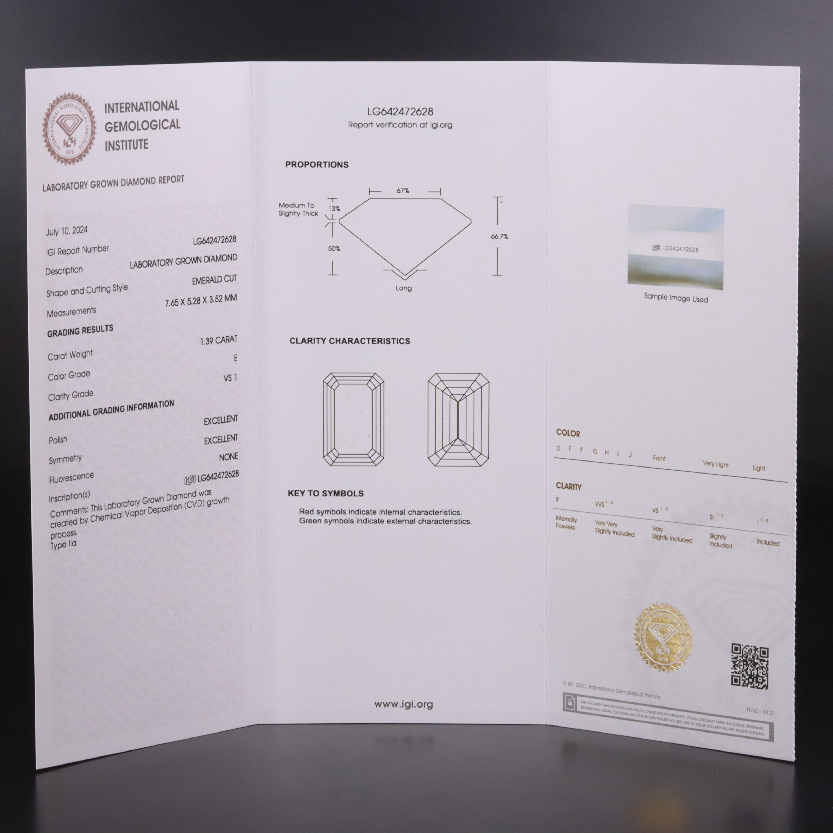 14K 10.63 CTW Lab Grown Diamond Three Stone Ring with IGI Reports