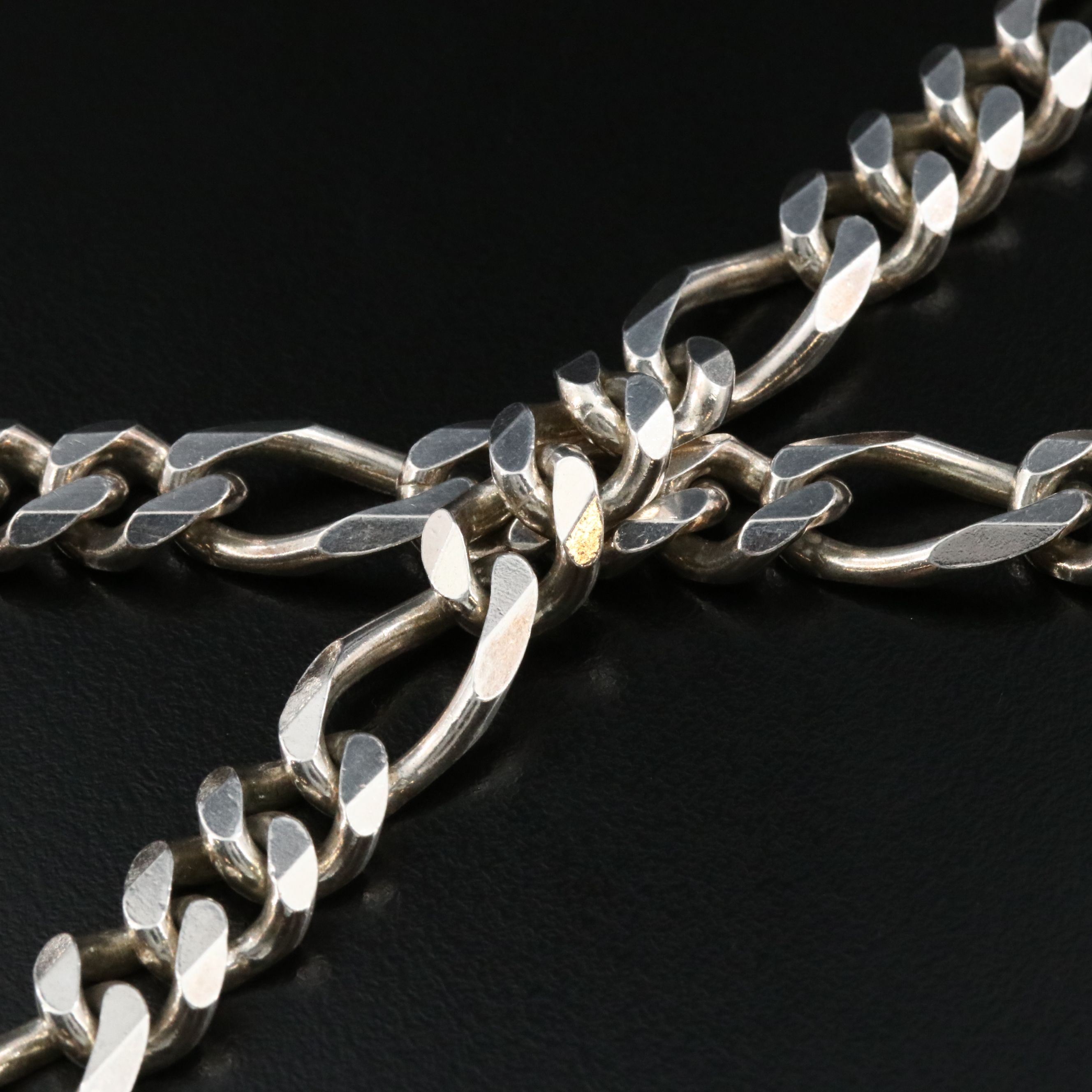 Sterling Figaro Chain Necklace