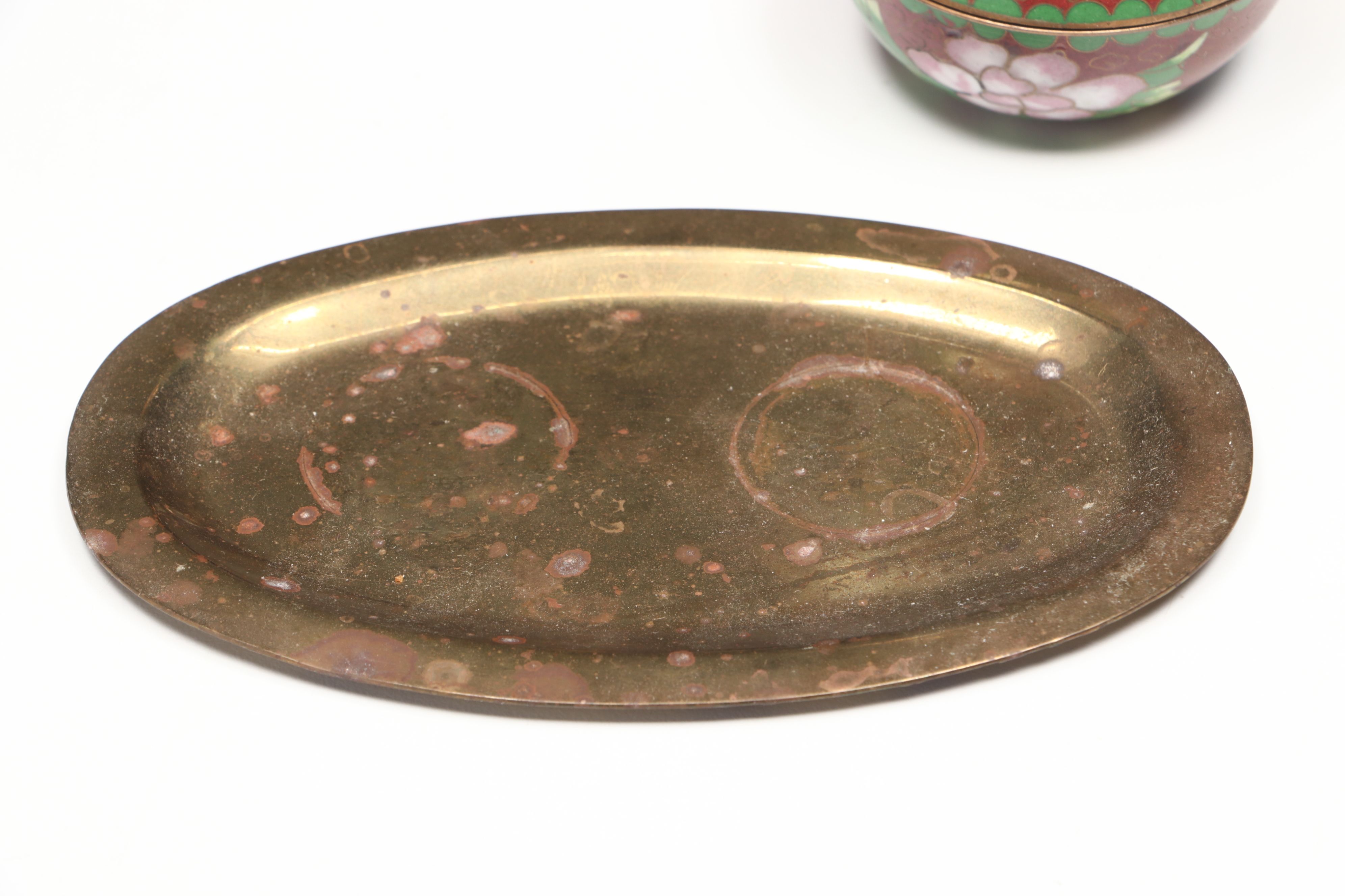 Cloisonné Enamel Vase, Box, and Shakers with More Table Accessories