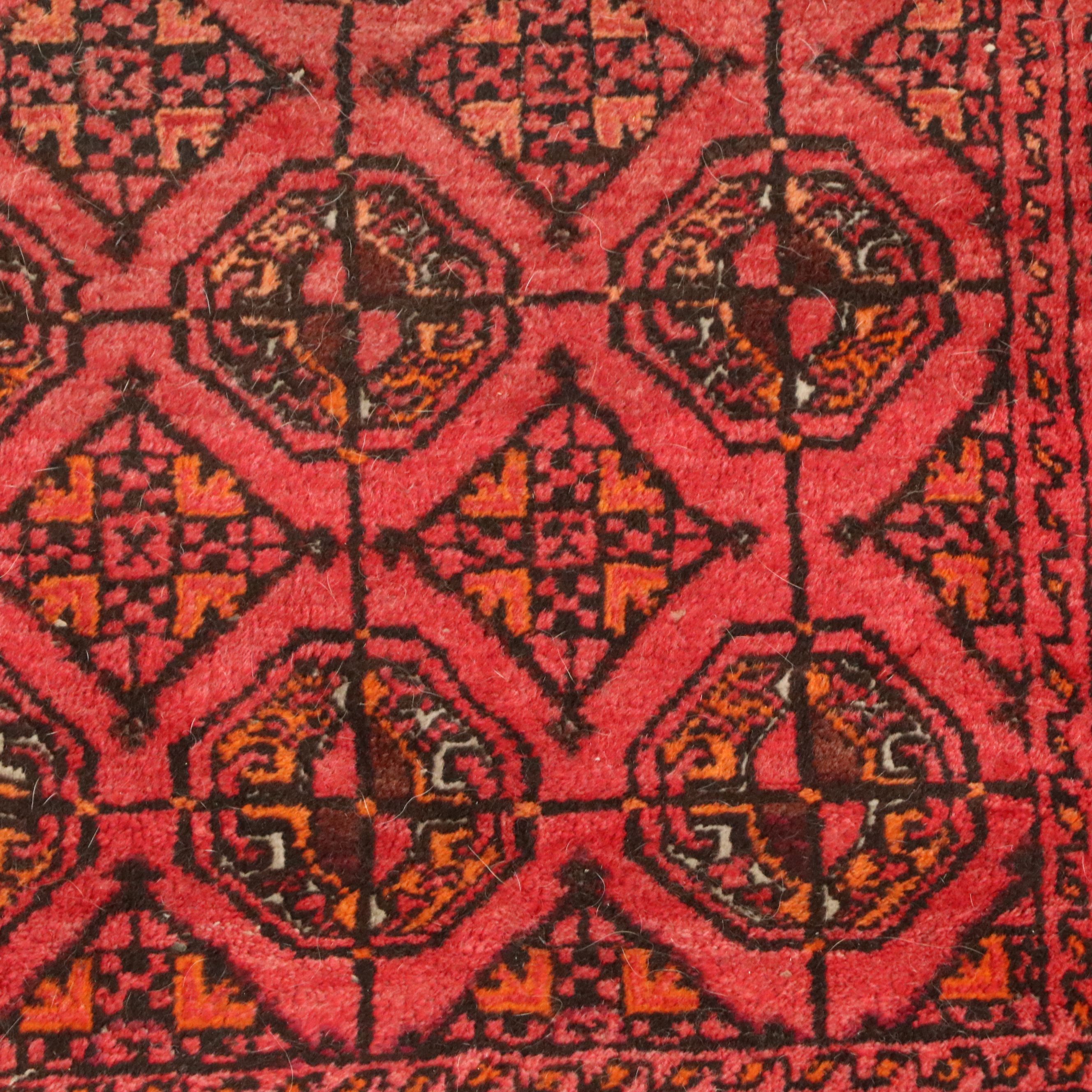 4' x 7'3 Hand-Knotted Afghan Turkmen Area Rug