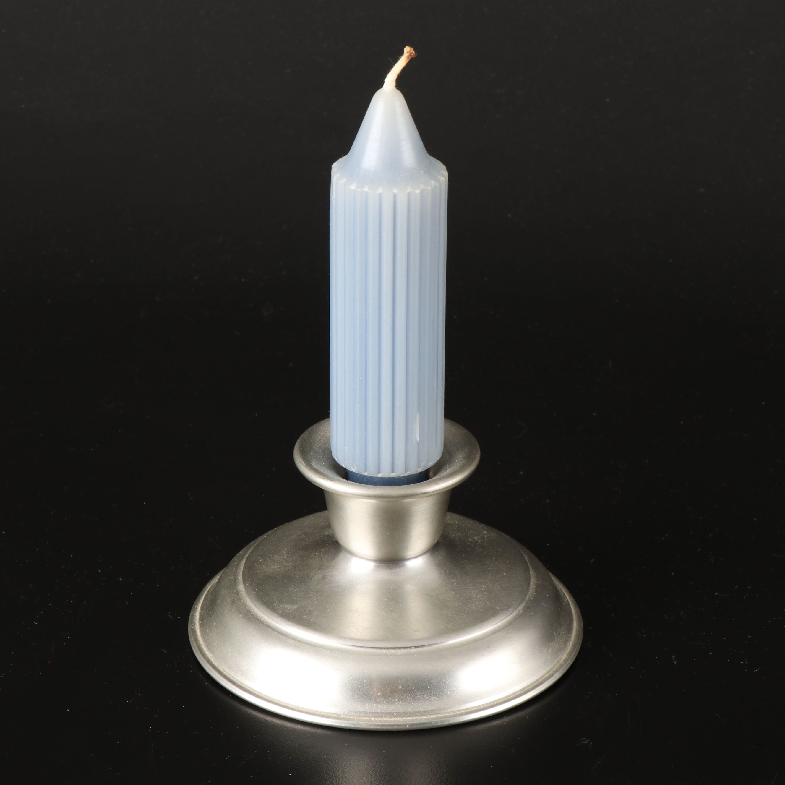 Traditional Weighted Pewter Candlesticks and Console Candleholder