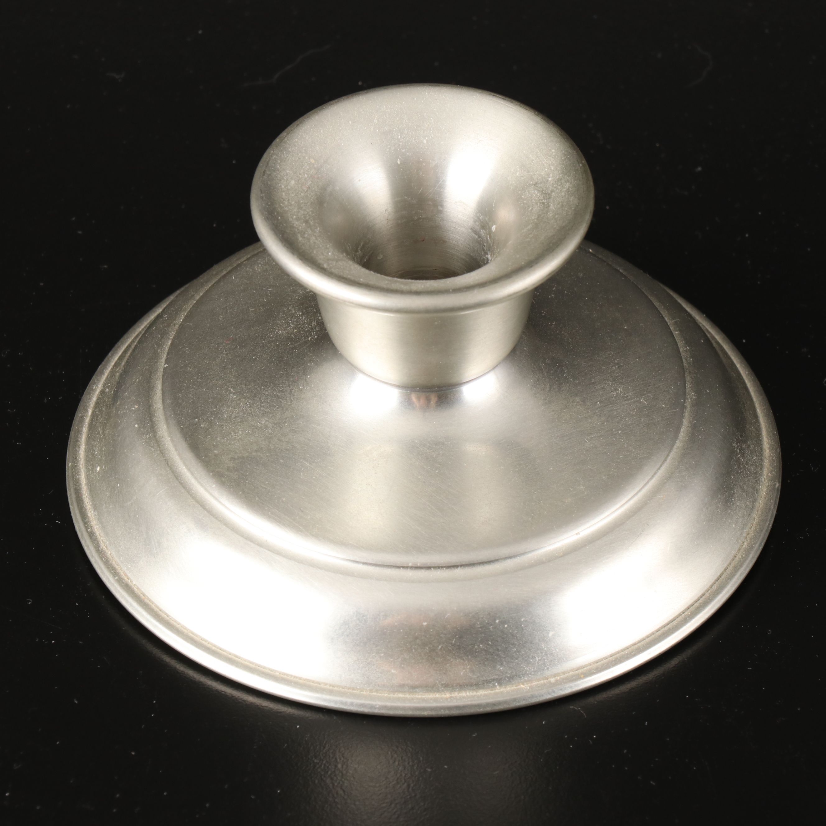 Traditional Weighted Pewter Candlesticks and Console Candleholder