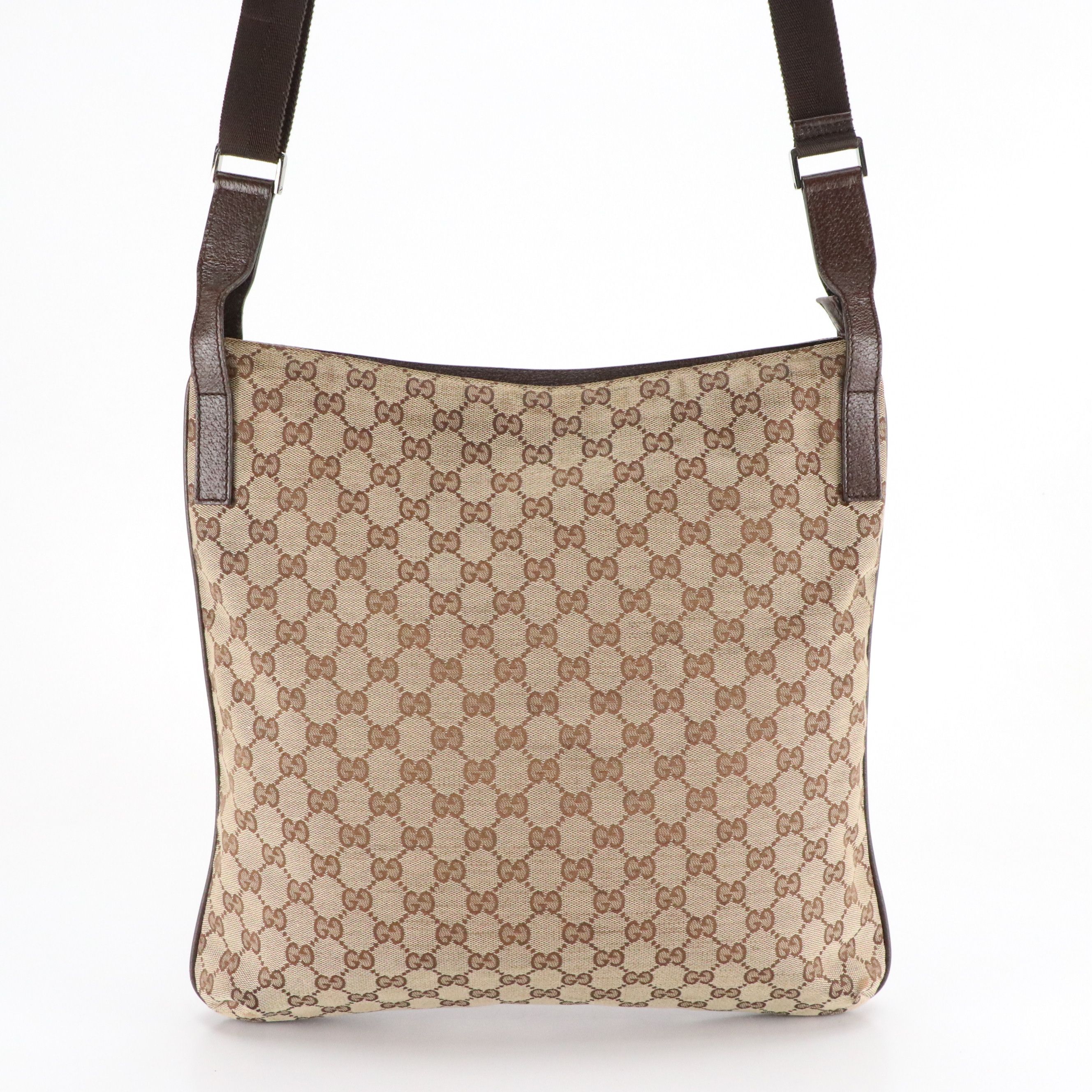 Gucci Large Front Pocket Crossbody Bag in GG Canvas and Leather