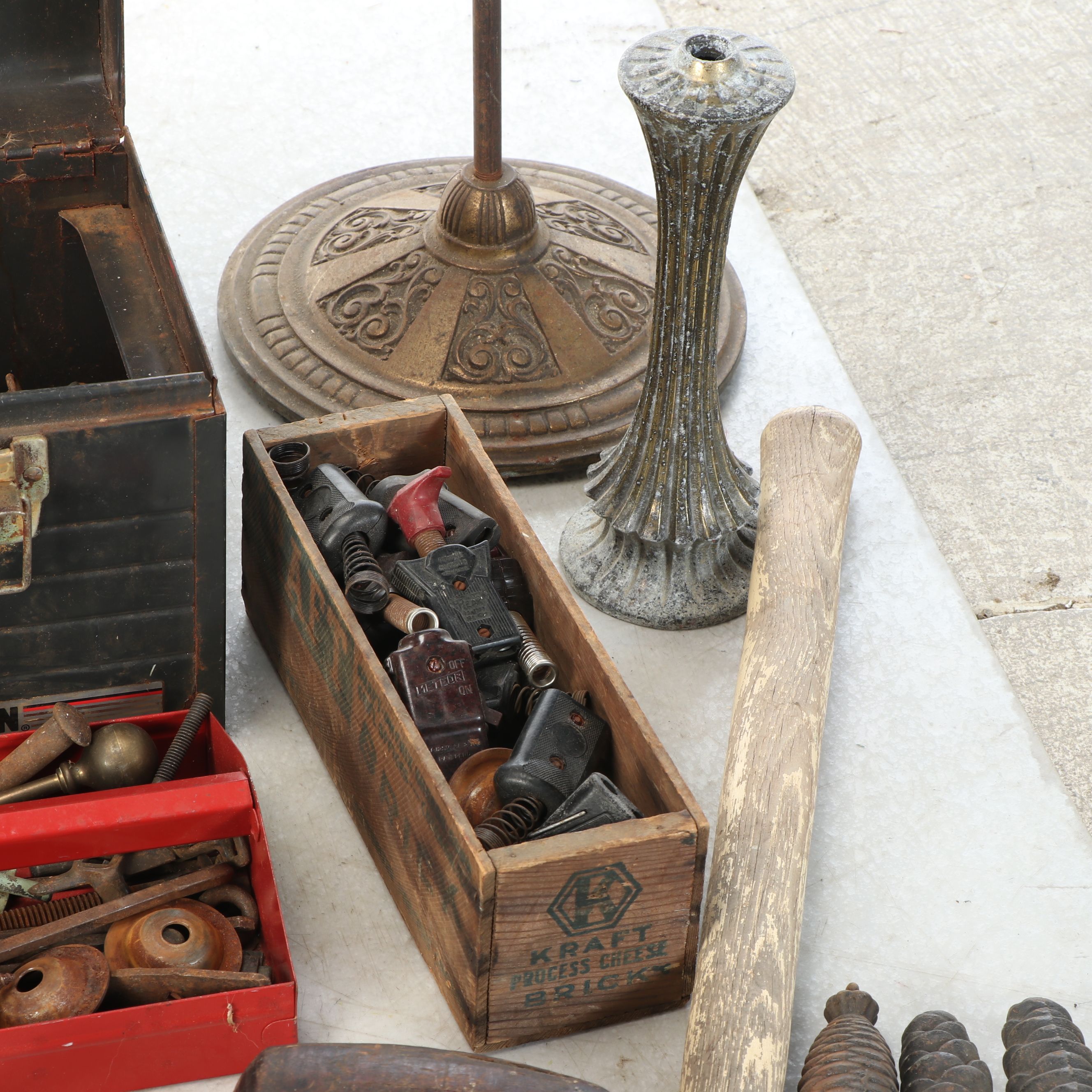Craftsman Tool Box with Other Hand Tools, Bakelite Plugs and More Décor
