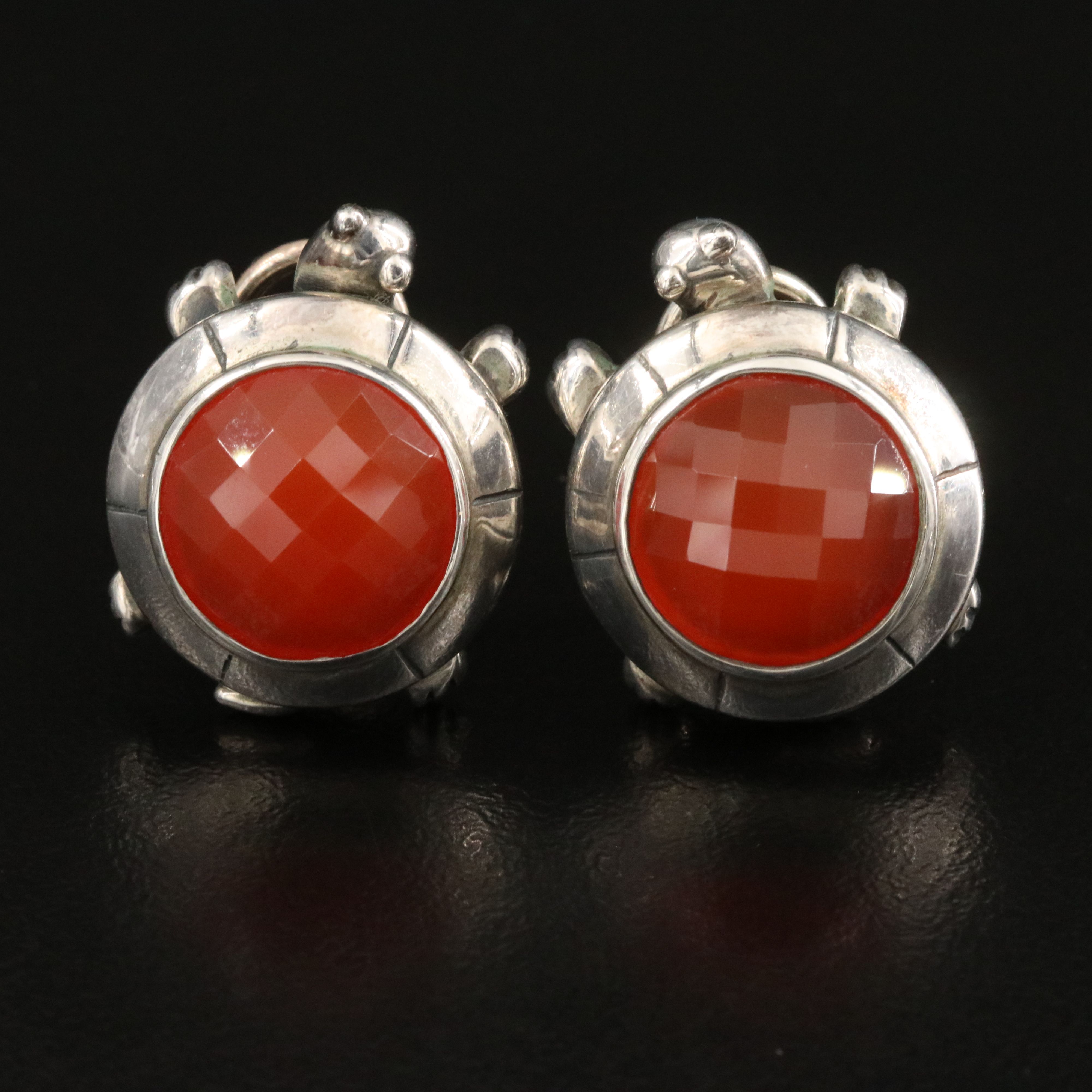 Saint by Sarah Jane "Sheldon" Sterling Carnelian Turtle Earrings