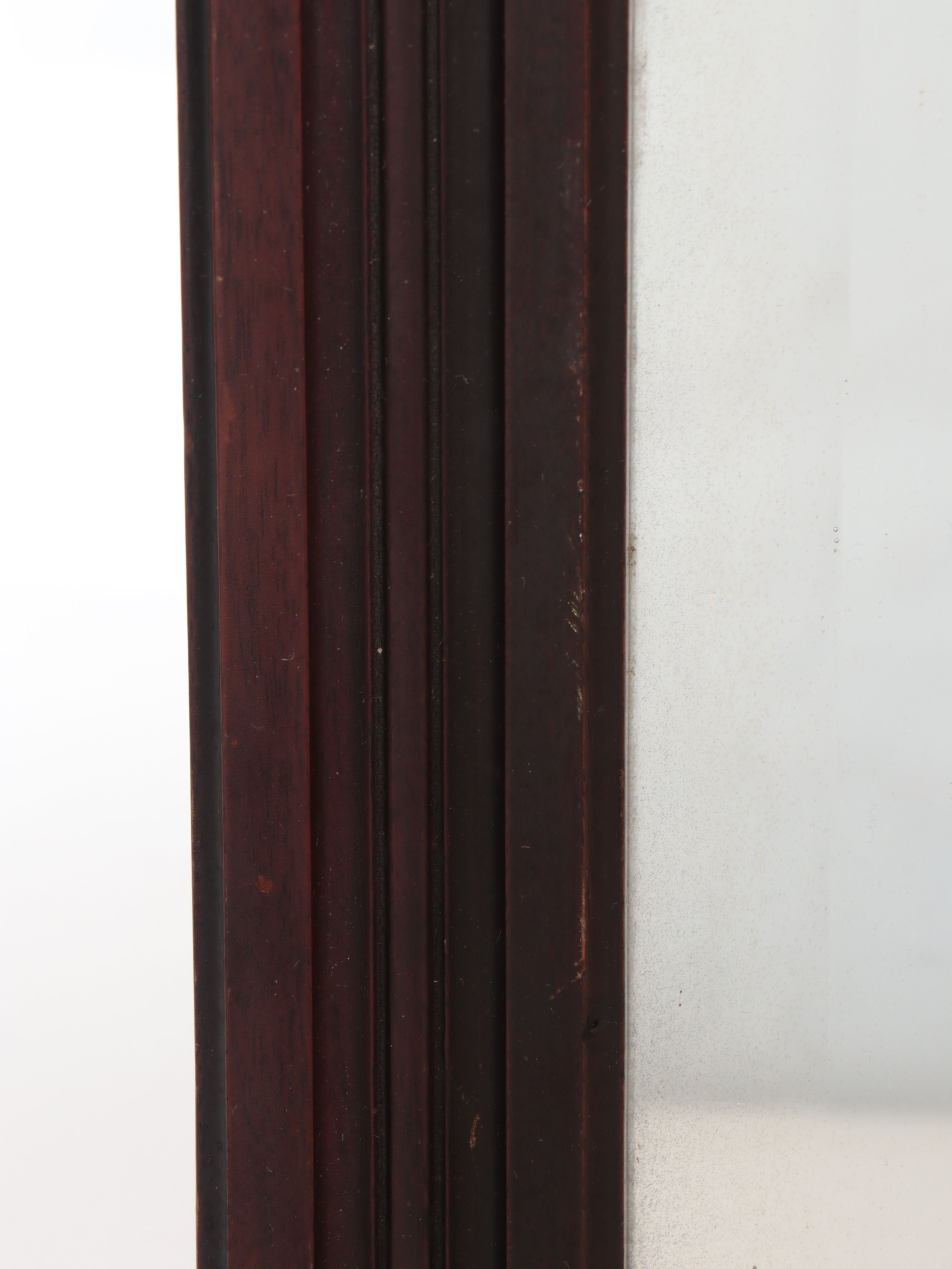 Hand-Carved Rectangular Wooden Wall Mirror, Early to Mid-20th C.