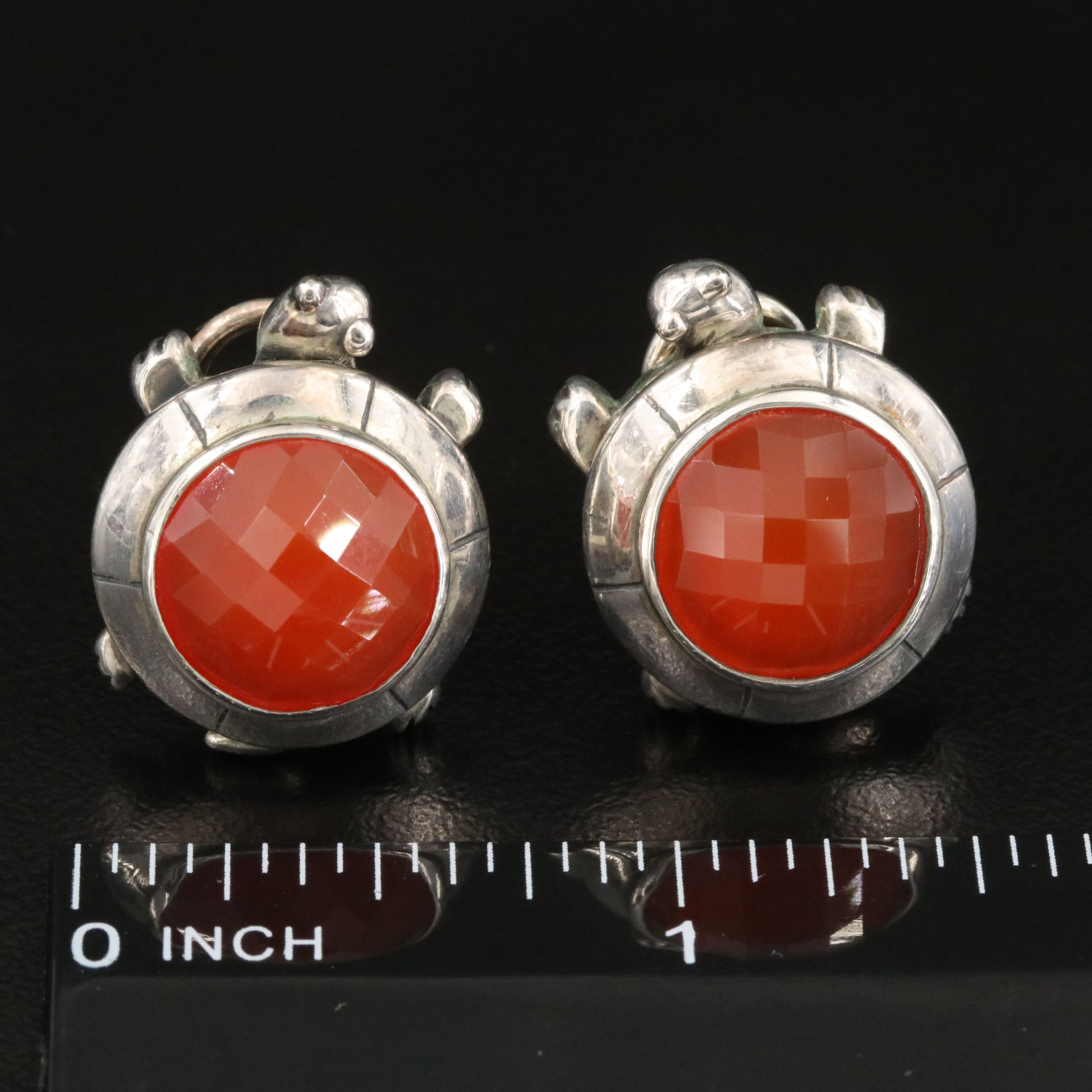 Saint by Sarah Jane "Sheldon" Sterling Carnelian Turtle Earrings