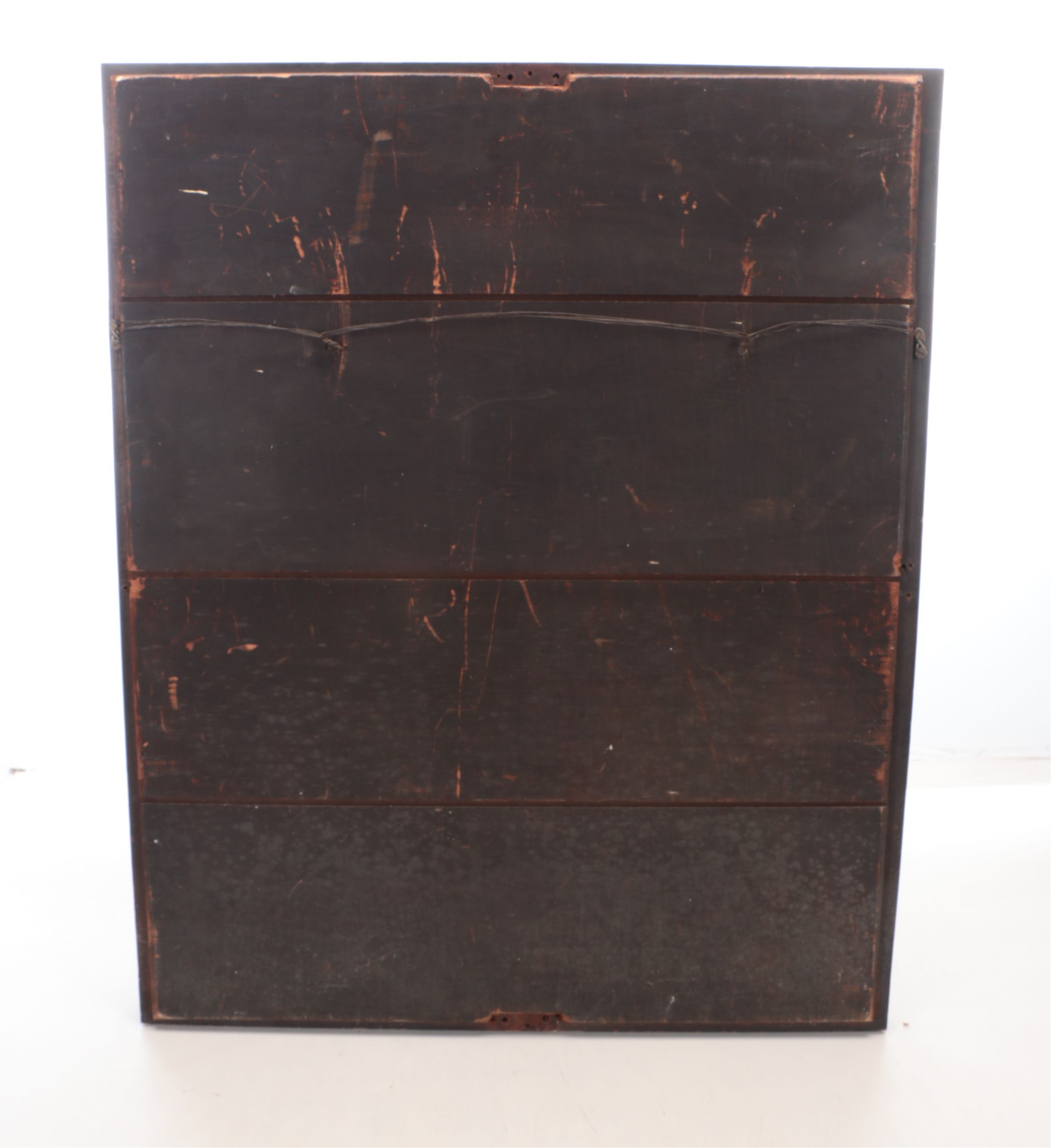 Hand-Carved Rectangular Wooden Wall Mirror, Early to Mid-20th C.