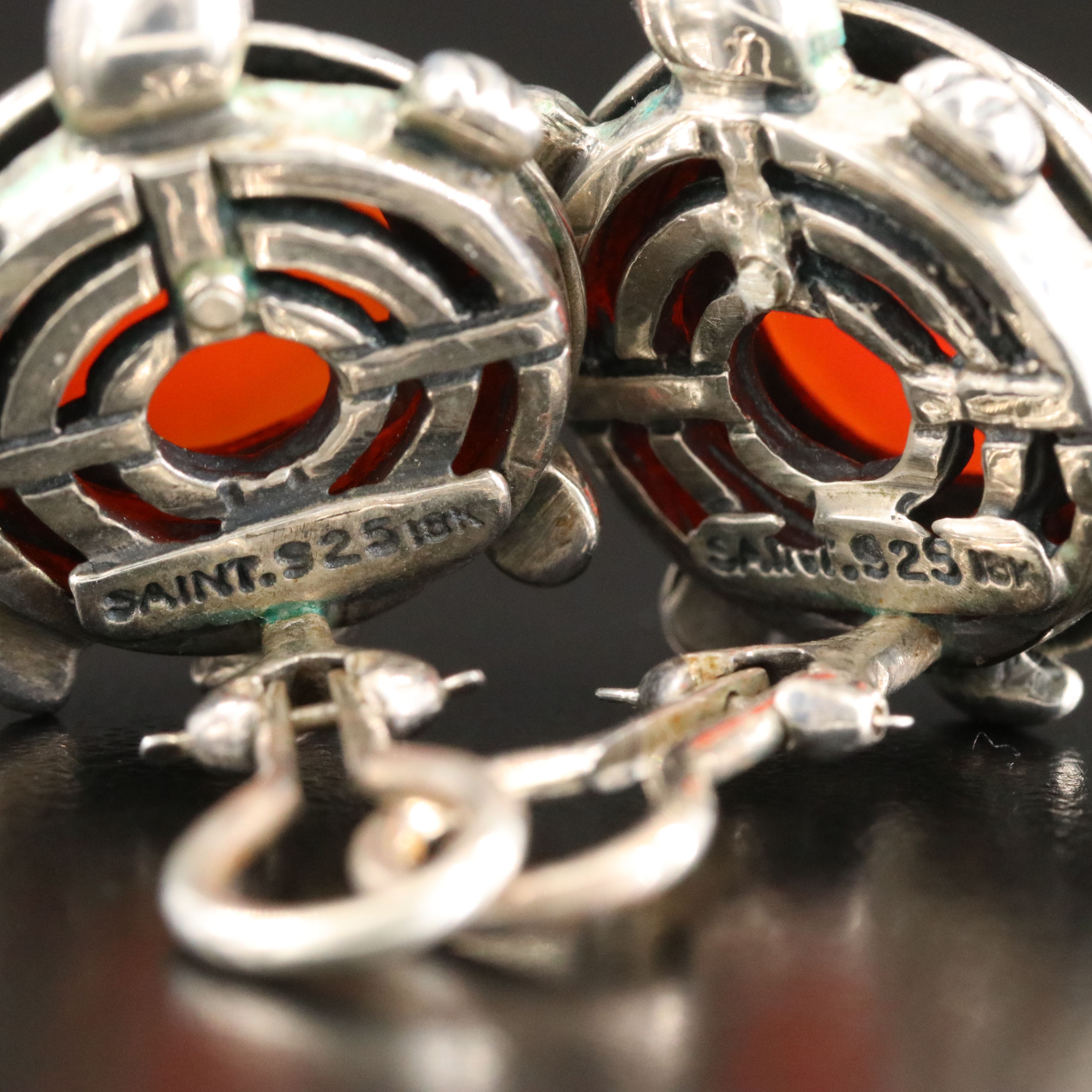 Saint by Sarah Jane "Sheldon" Sterling Carnelian Turtle Earrings
