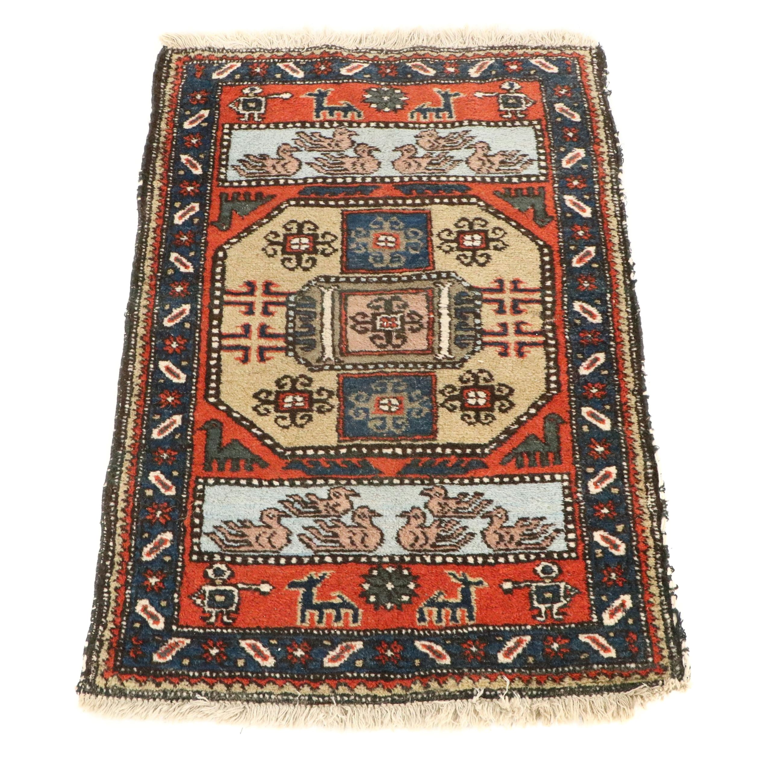 2'7 x 3'11 Hand-Knotted Caucasian Kazak Accent Rug