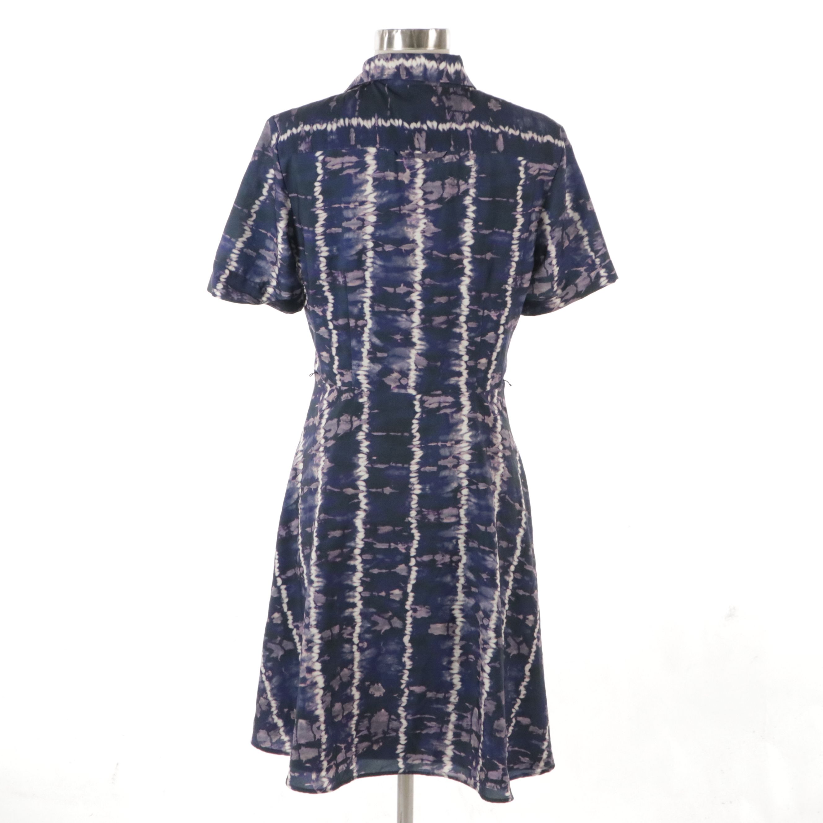 Altuzarra Tie-Dye Print Short Sleeve Button-Front Shirt Dress