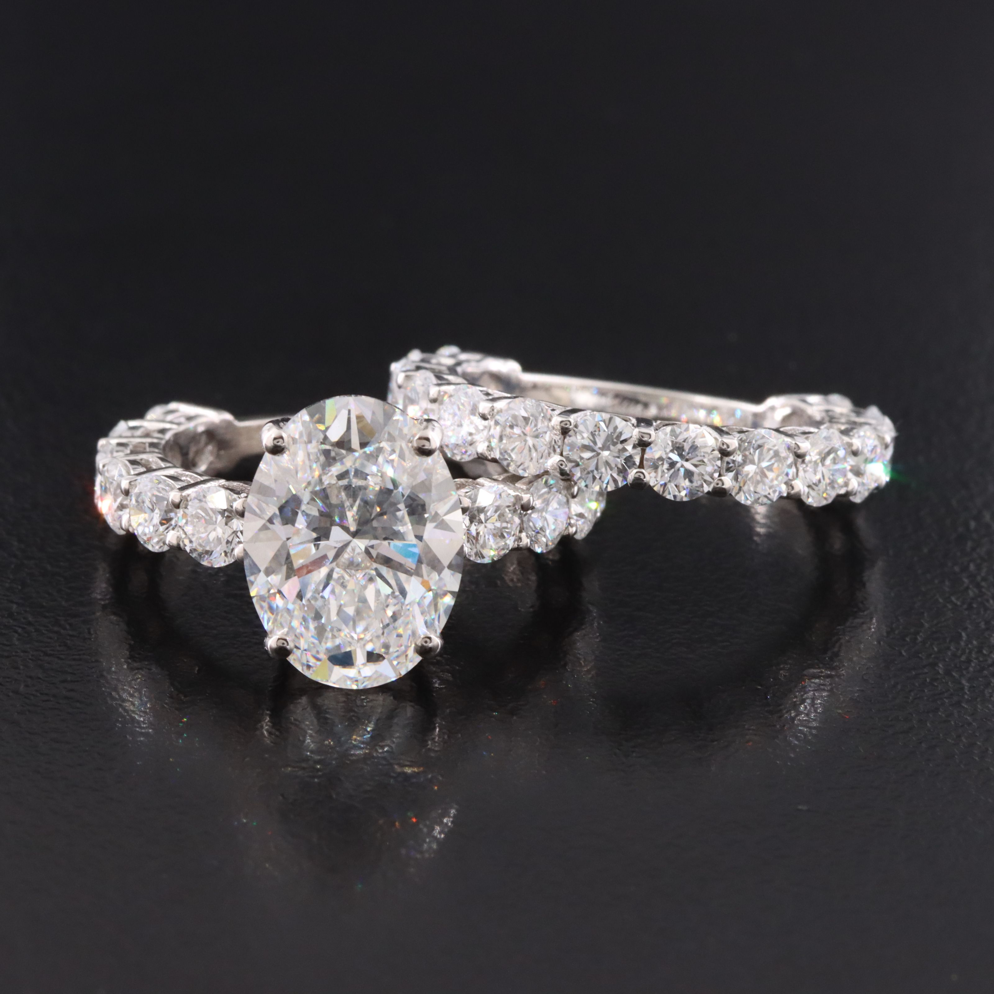 14K 9.02 CTW Lab Grown Diamond Ring Set with IGI Report