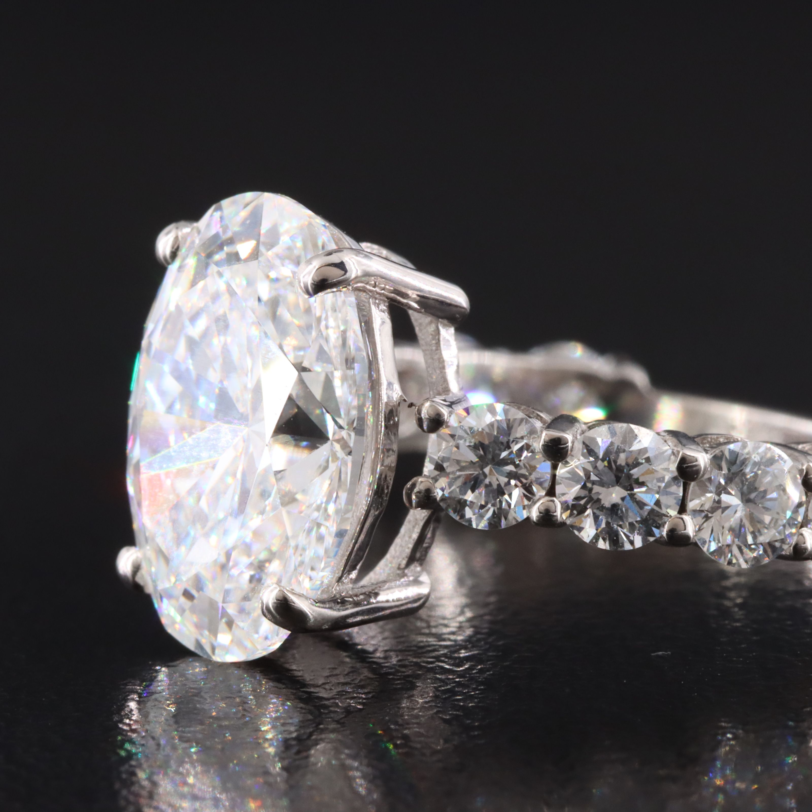 14K 9.02 CTW Lab Grown Diamond Ring Set with IGI Report