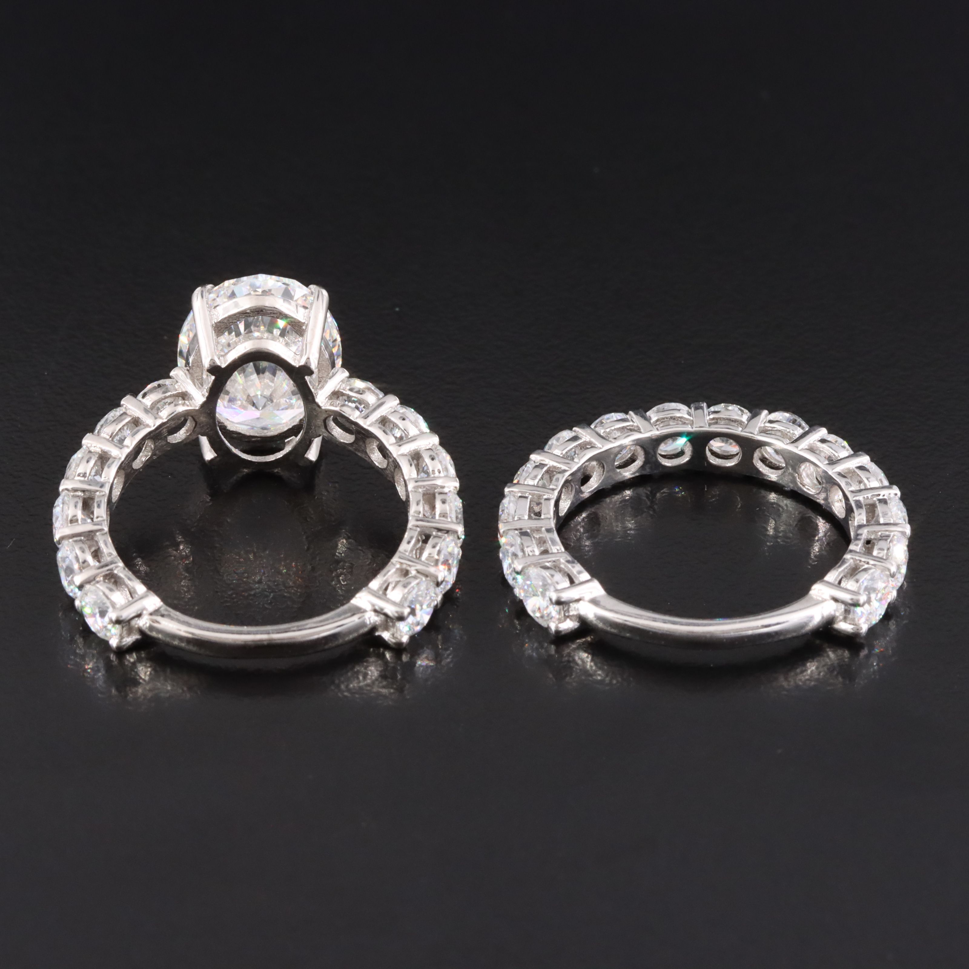 14K 9.02 CTW Lab Grown Diamond Ring Set with IGI Report