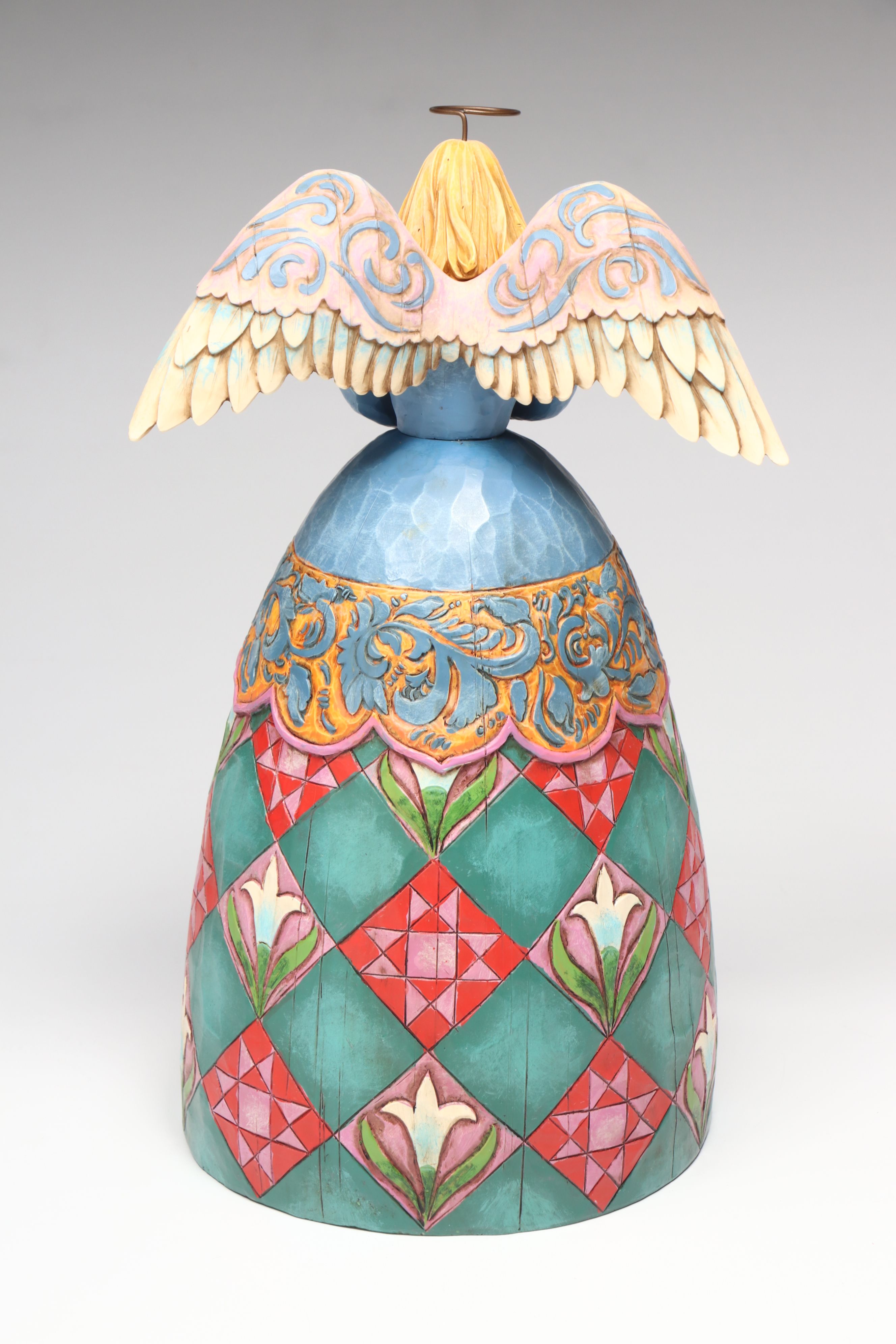 Jim Shore Resin Angel Figurines with Christopher Radko Glass Ornament