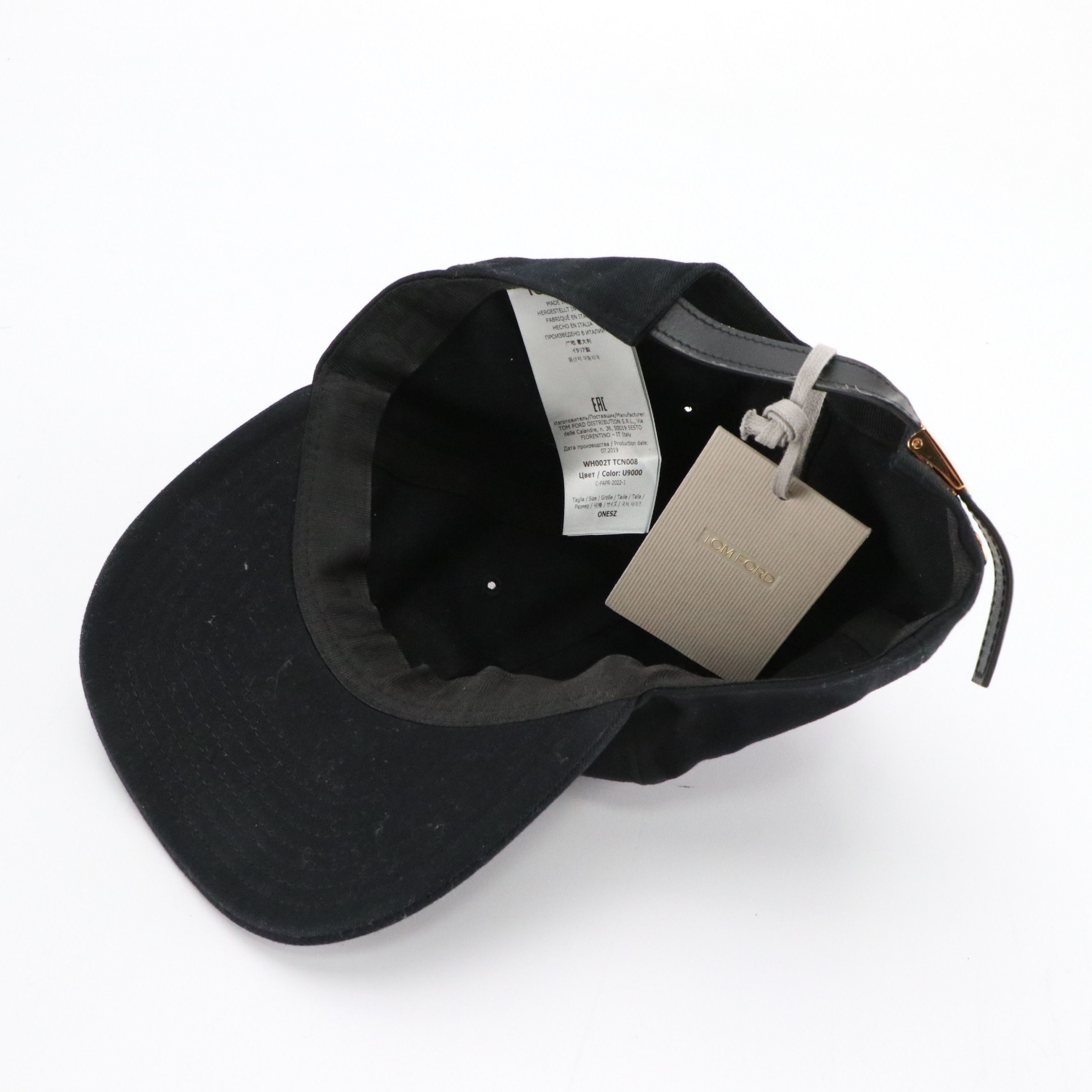 Tom Ford Logo Baseball Cap in Black Cotton
