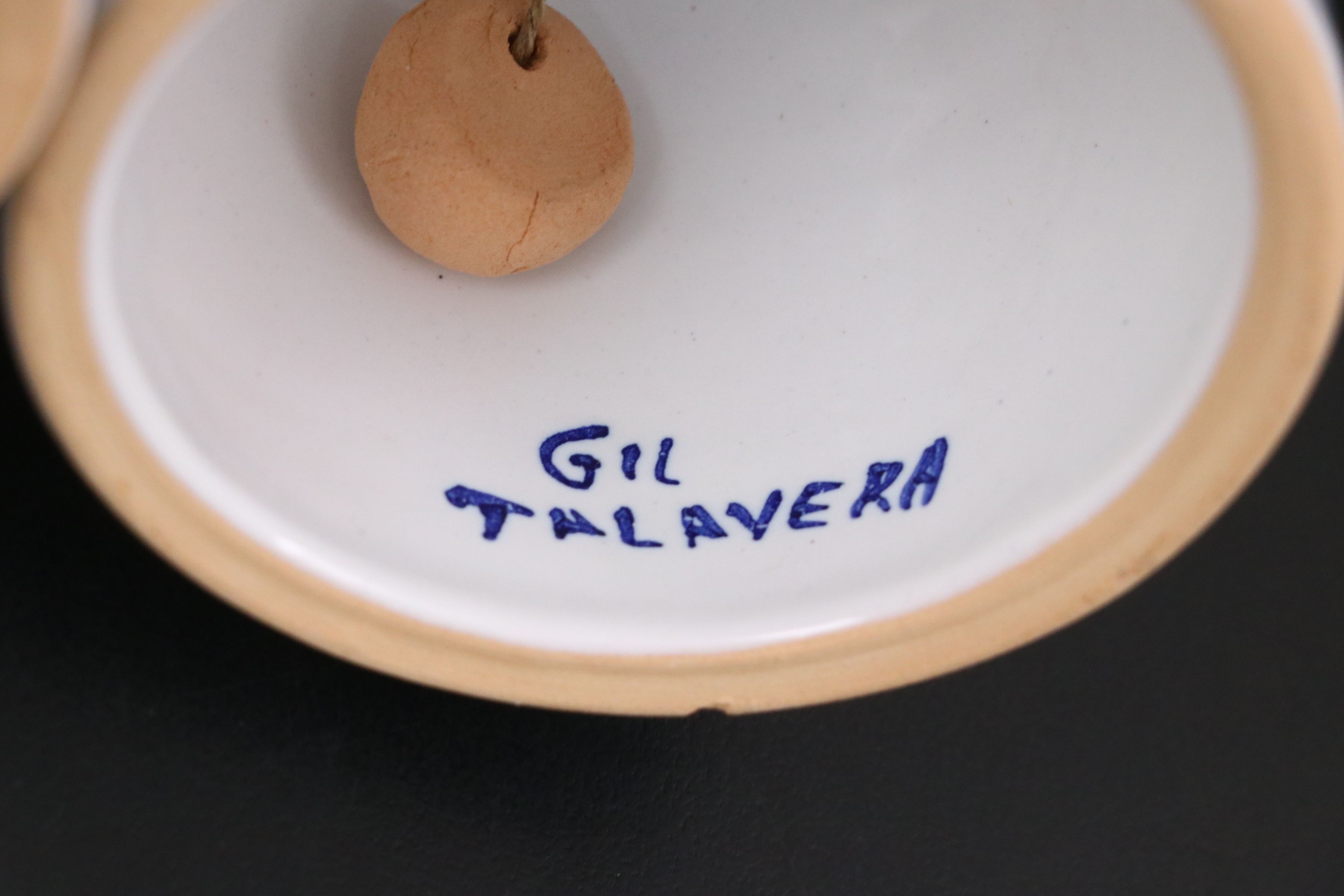 Spanish Talavera Hand-Painted Folk Art Dinner Bells with Jugs and Baskets