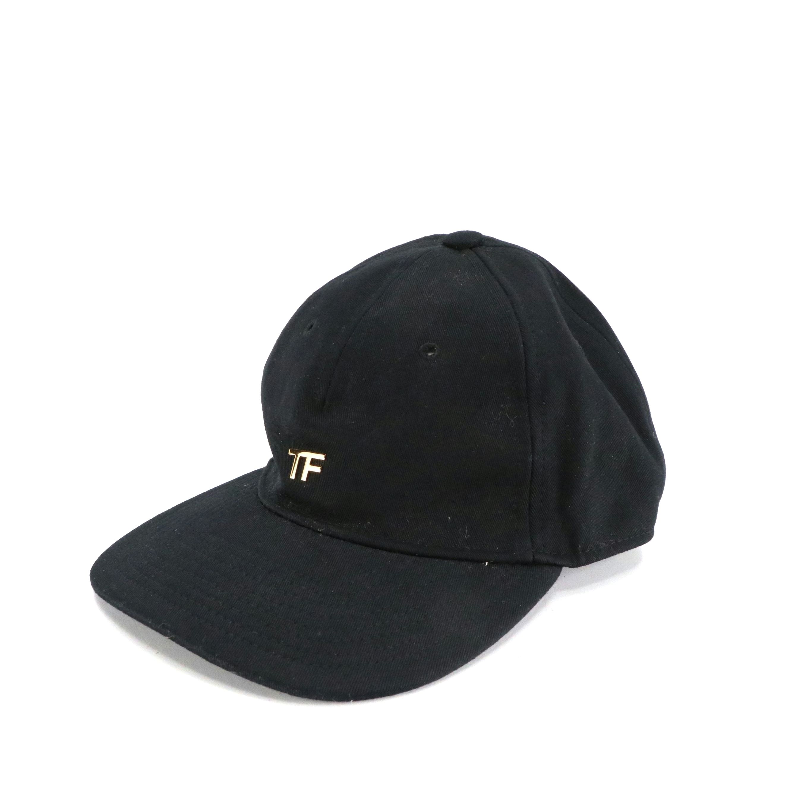 Tom Ford Logo Baseball Cap in Black Cotton
