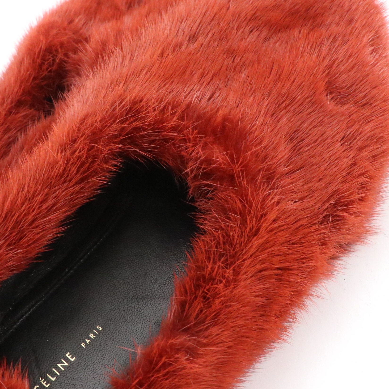 Celine Dyed Mink Fur Flats