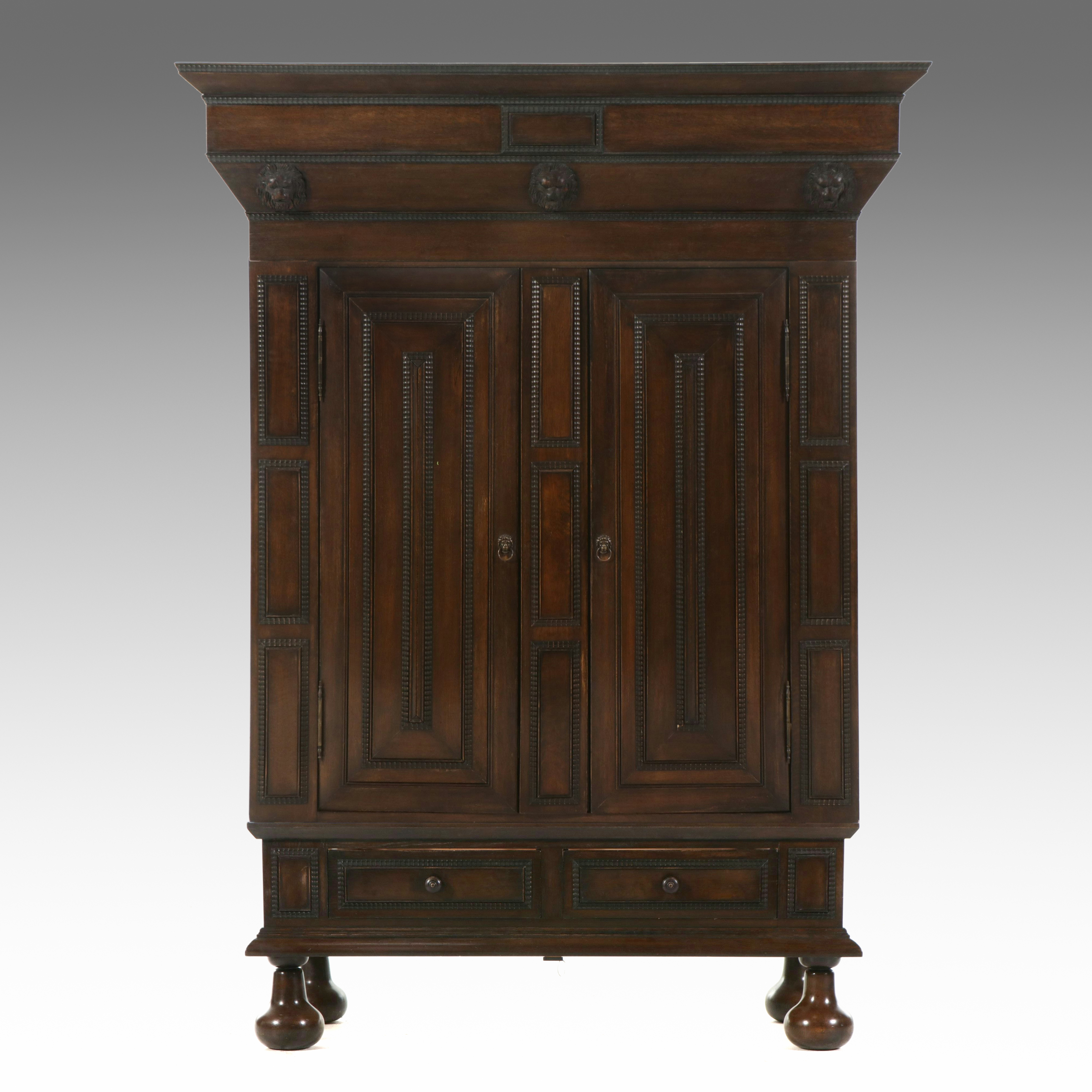 Richard E. Gentry Bespoke Dutch Baroque Style Armoire