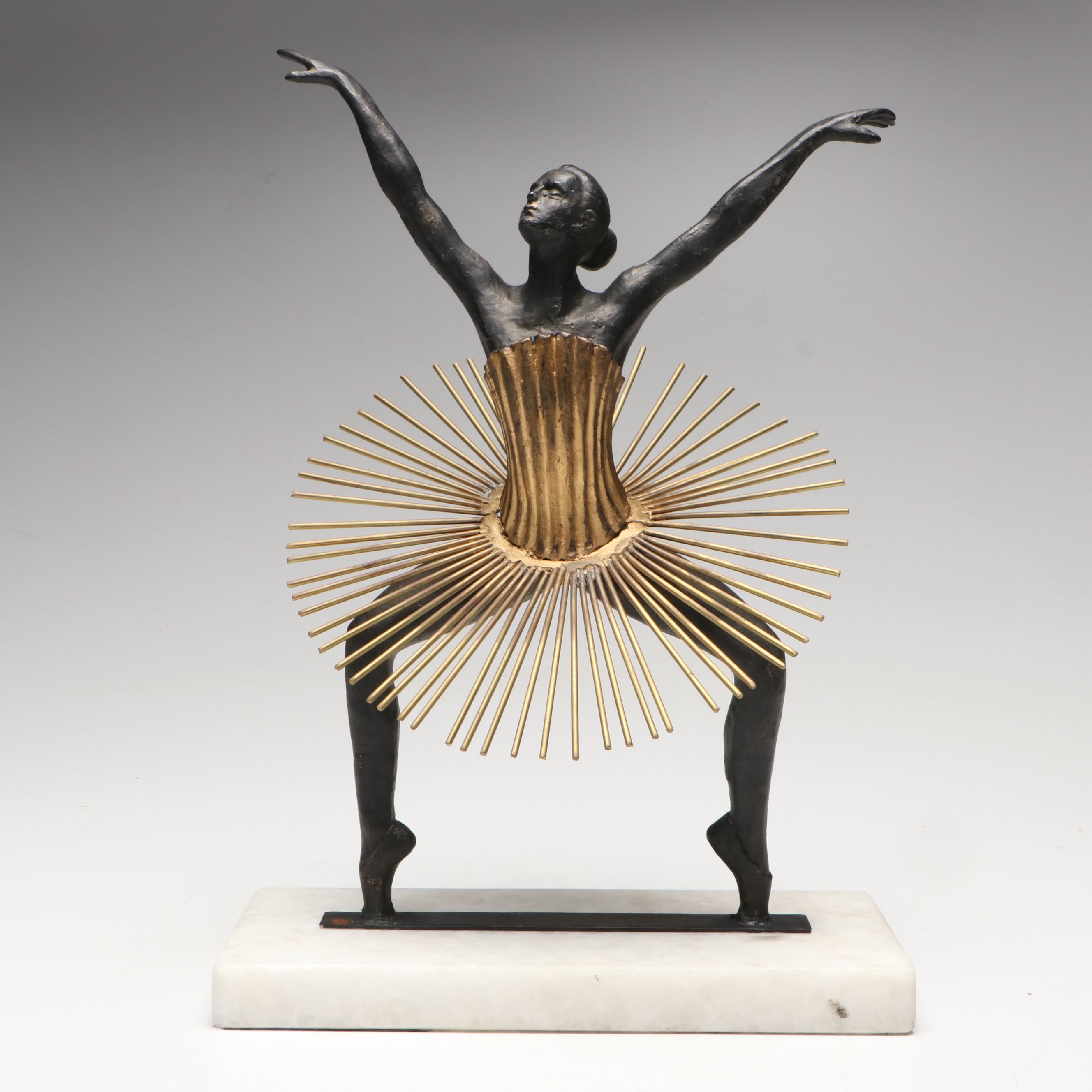 Global Views Ballet Dancer Mixed Metal Sculpture "Bauhaus Grande Plie"