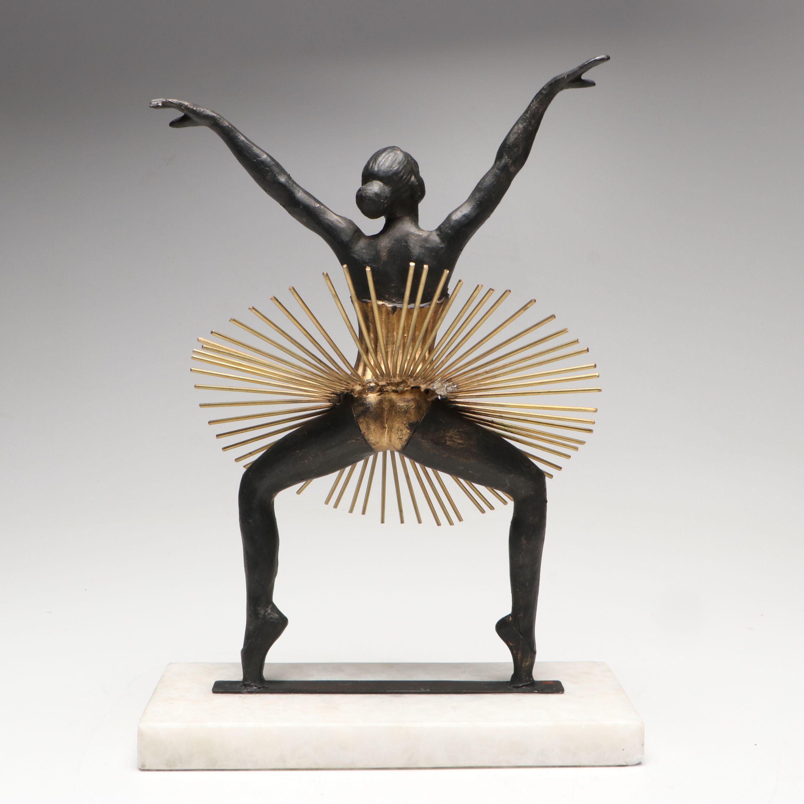 Global Views Ballet Dancer Mixed Metal Sculpture "Bauhaus Grande Plie"
