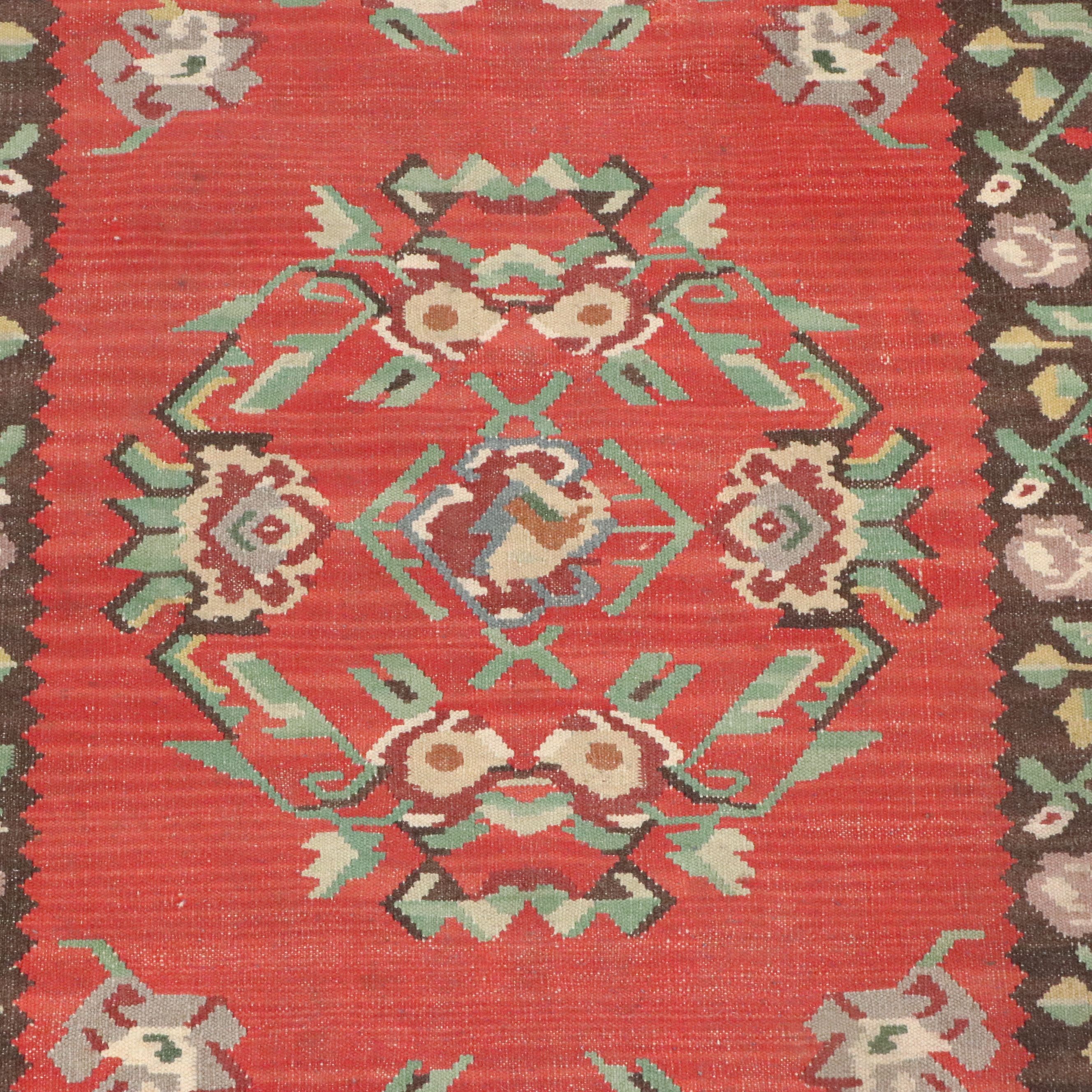 3'8 x 6'3 Handwoven Turkish Karabağ Kilim Area Rug