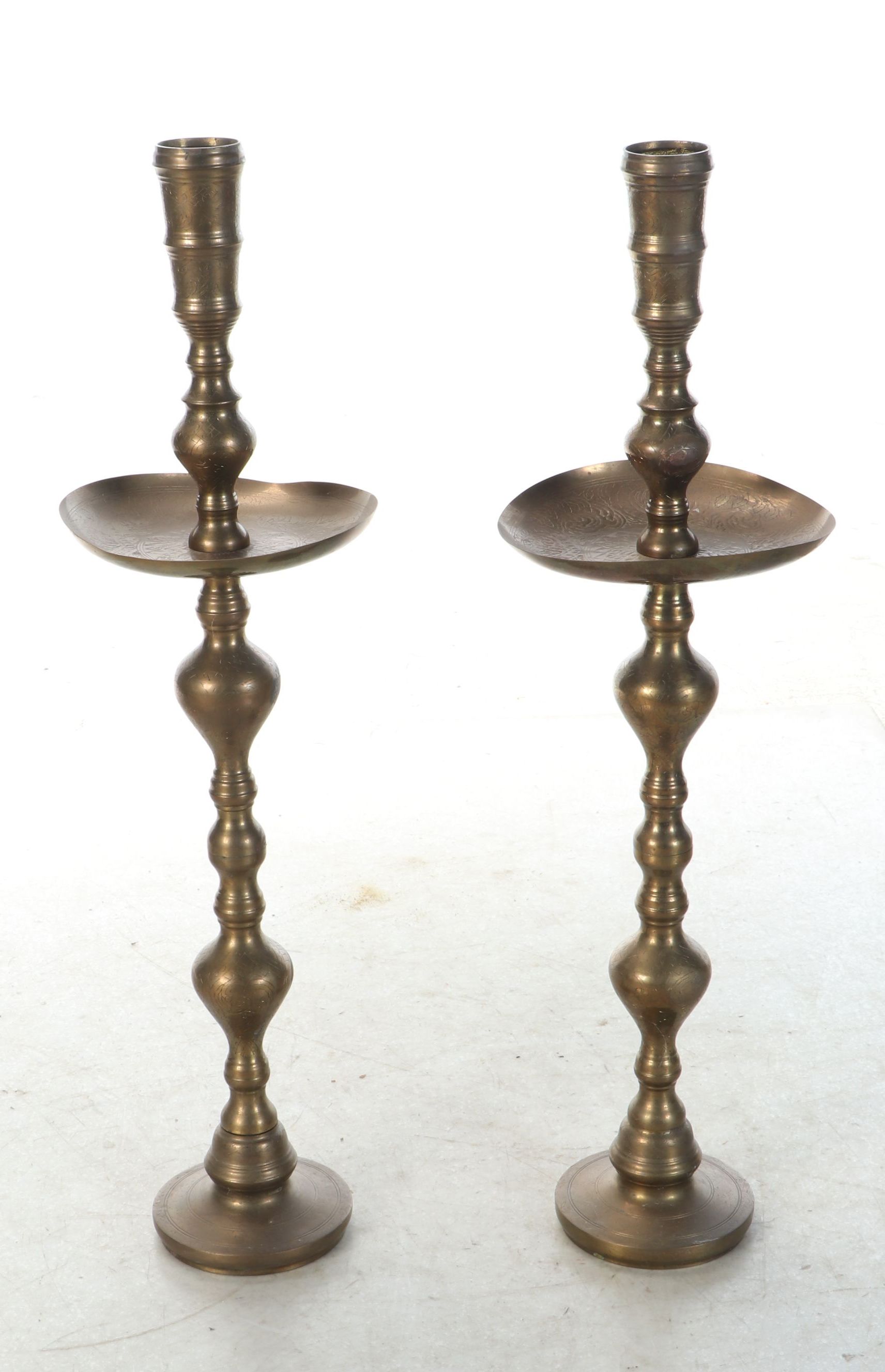 Moroccan Style Etched Brass Candle Holders