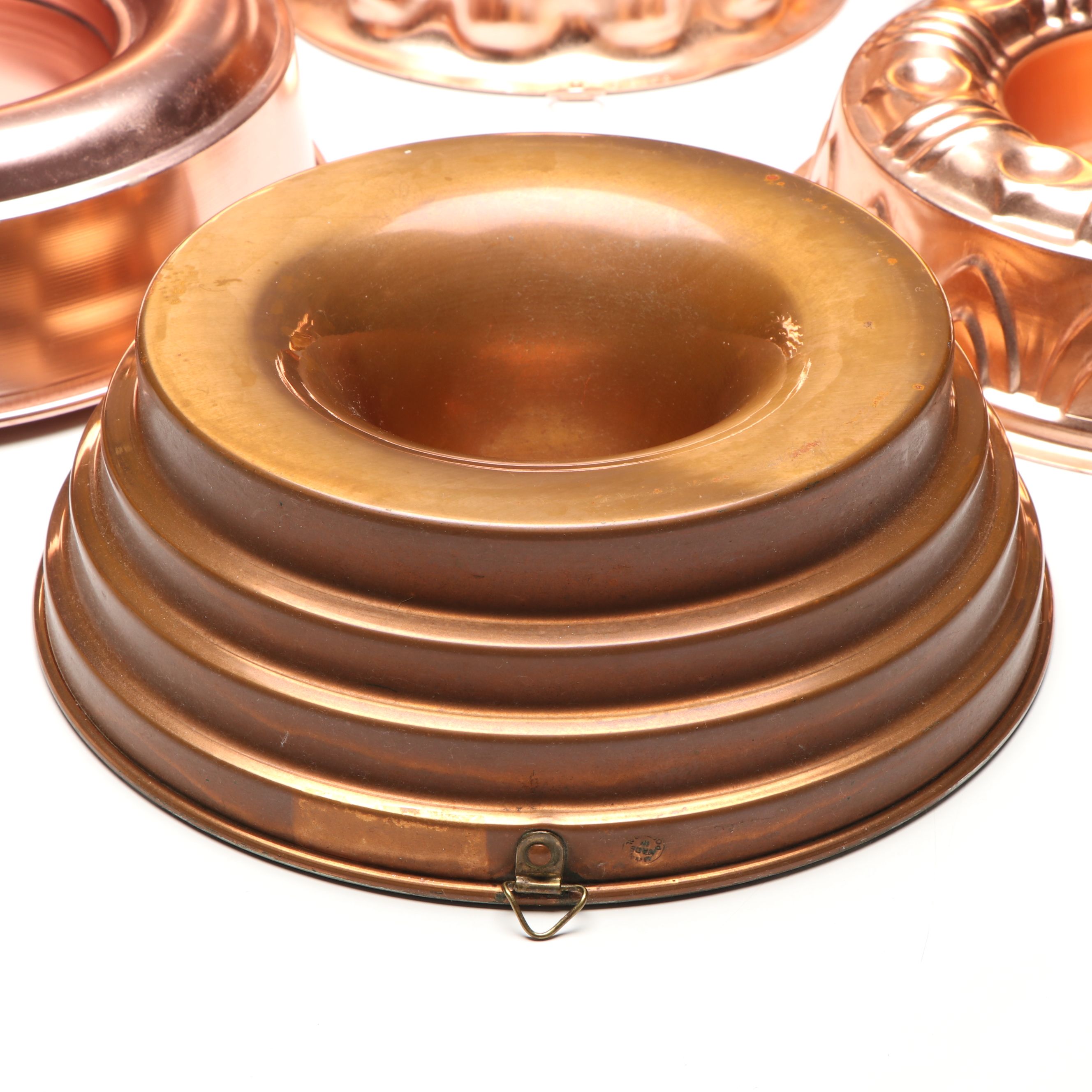 Copper Tone Sun Wall Hanging with Star and Other Metal Jell-O and Baking Molds