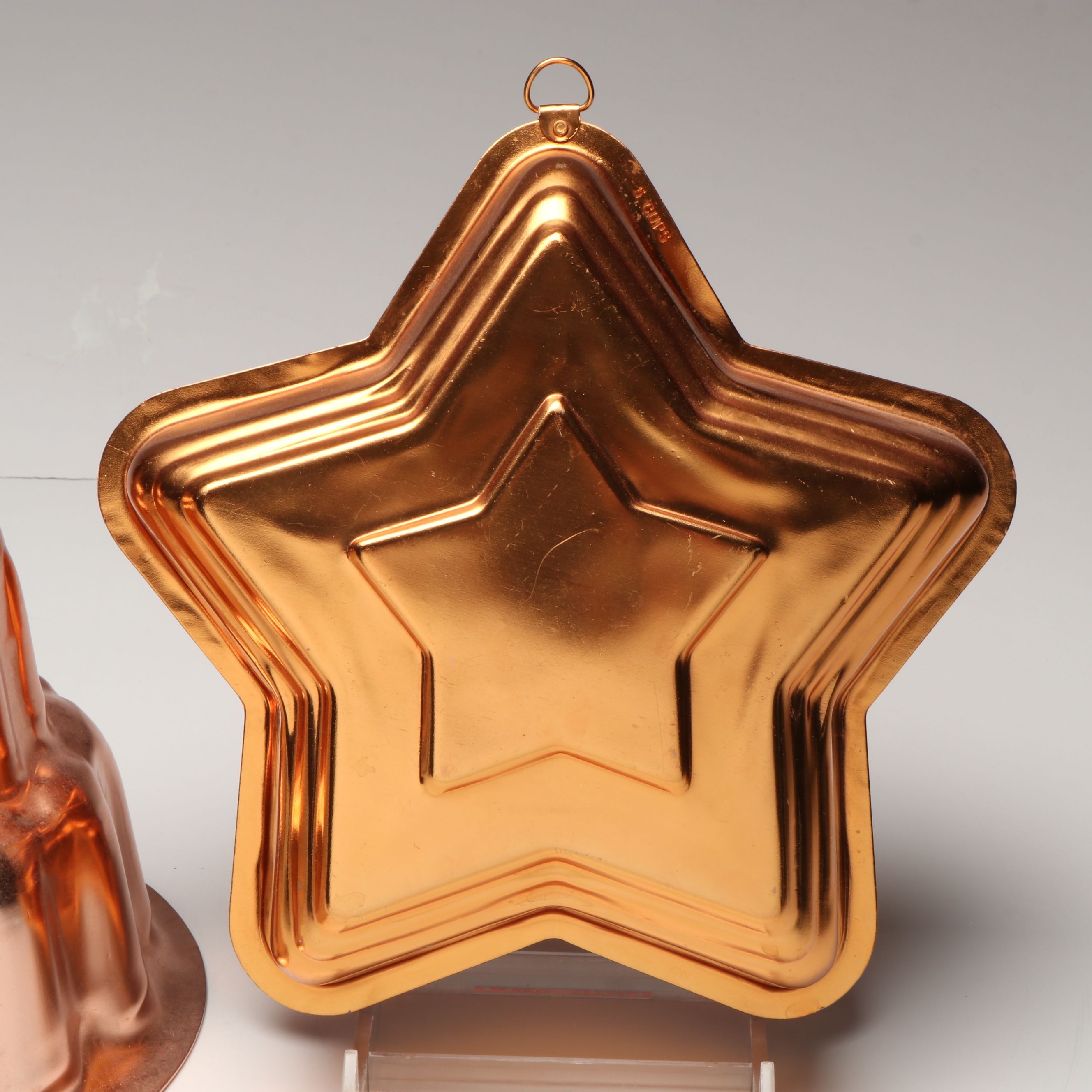 Copper Tone Sun Wall Hanging with Star and Other Metal Jell-O and Baking Molds