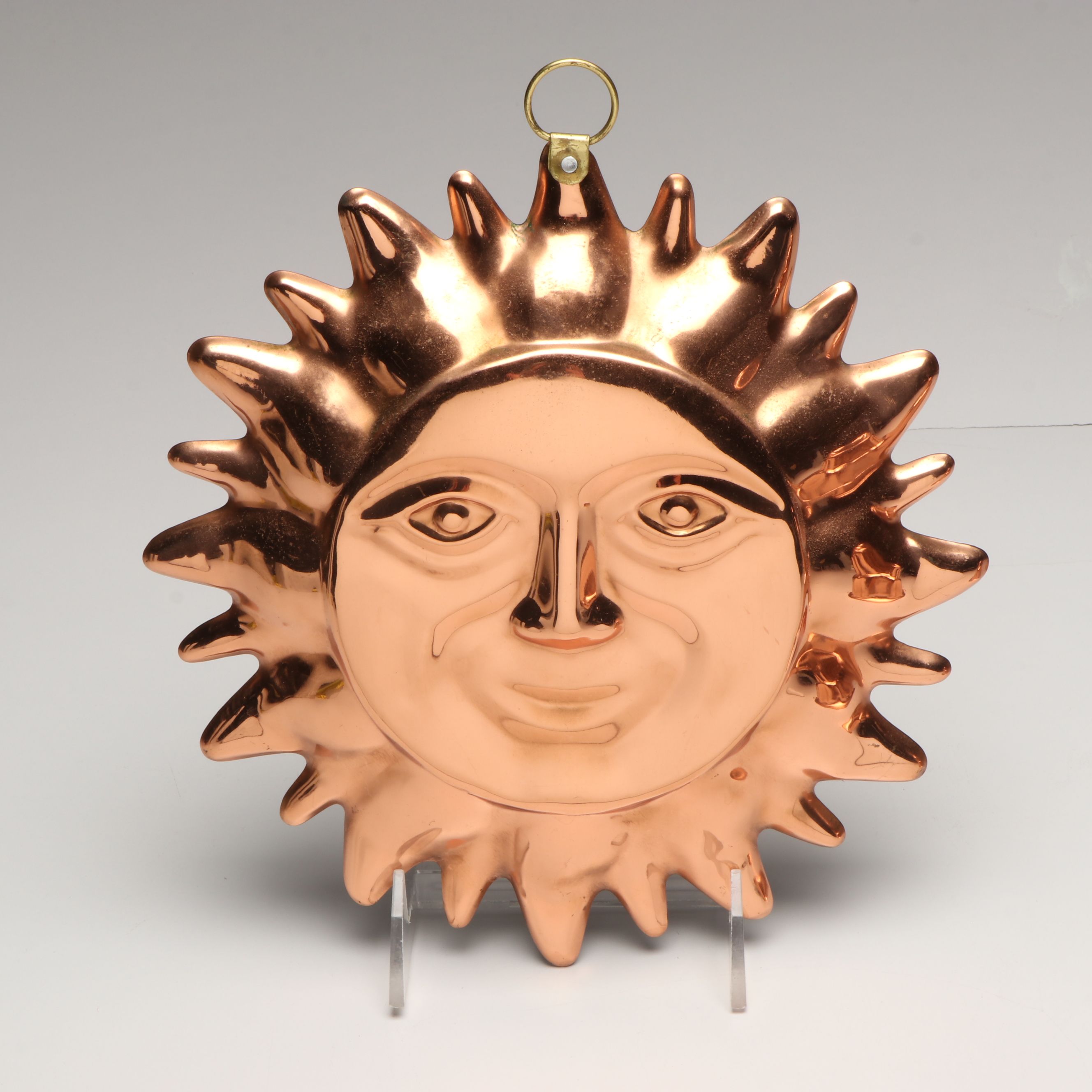 Copper Tone Sun Wall Hanging with Star and Other Metal Jell-O and Baking Molds