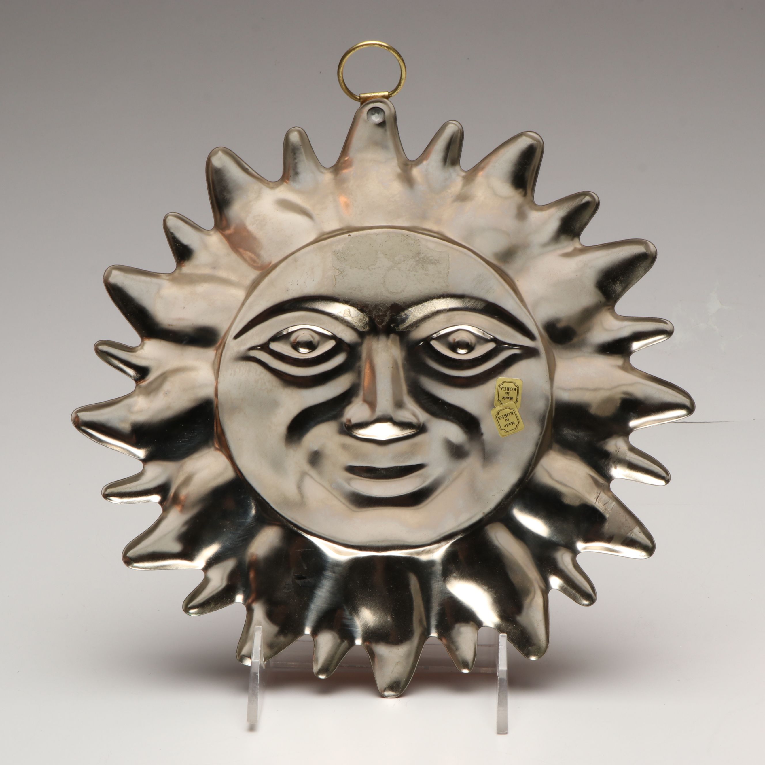 Copper Tone Sun Wall Hanging with Star and Other Metal Jell-O and Baking Molds