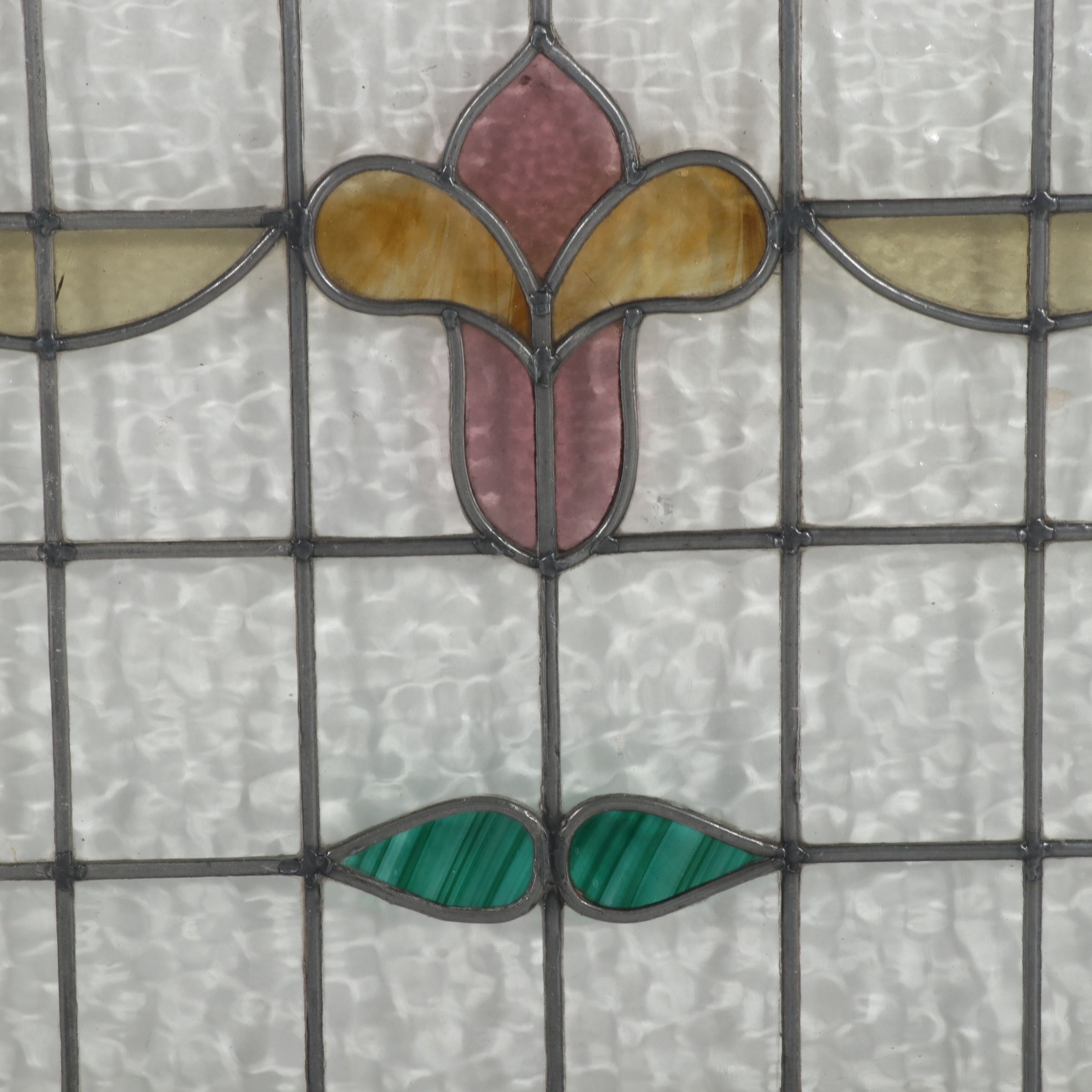 Stained Glass Jack-in-the-Pulpit Window Pane with Rollers