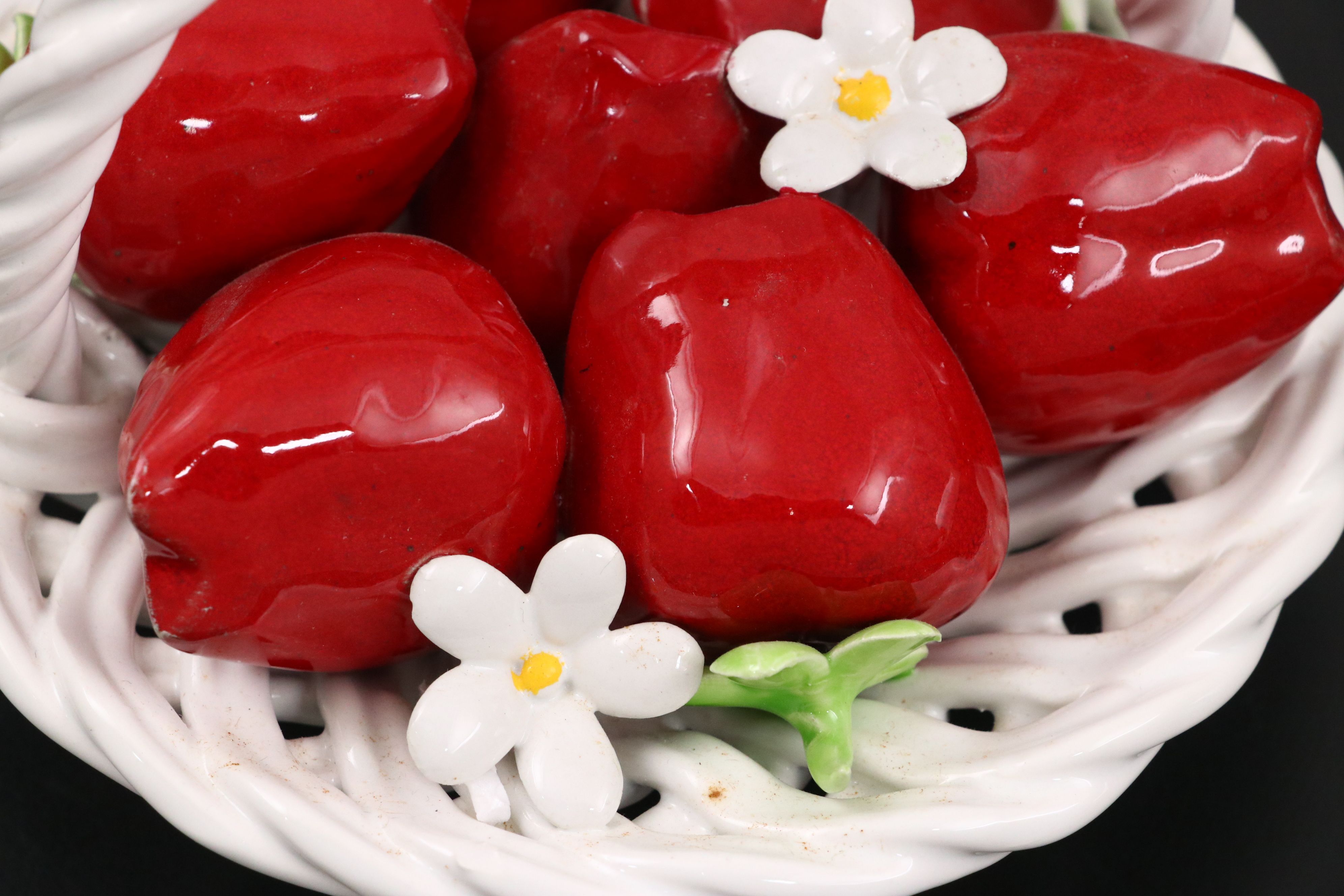 Italian Capodimonte Porcelain Fruit Baskets