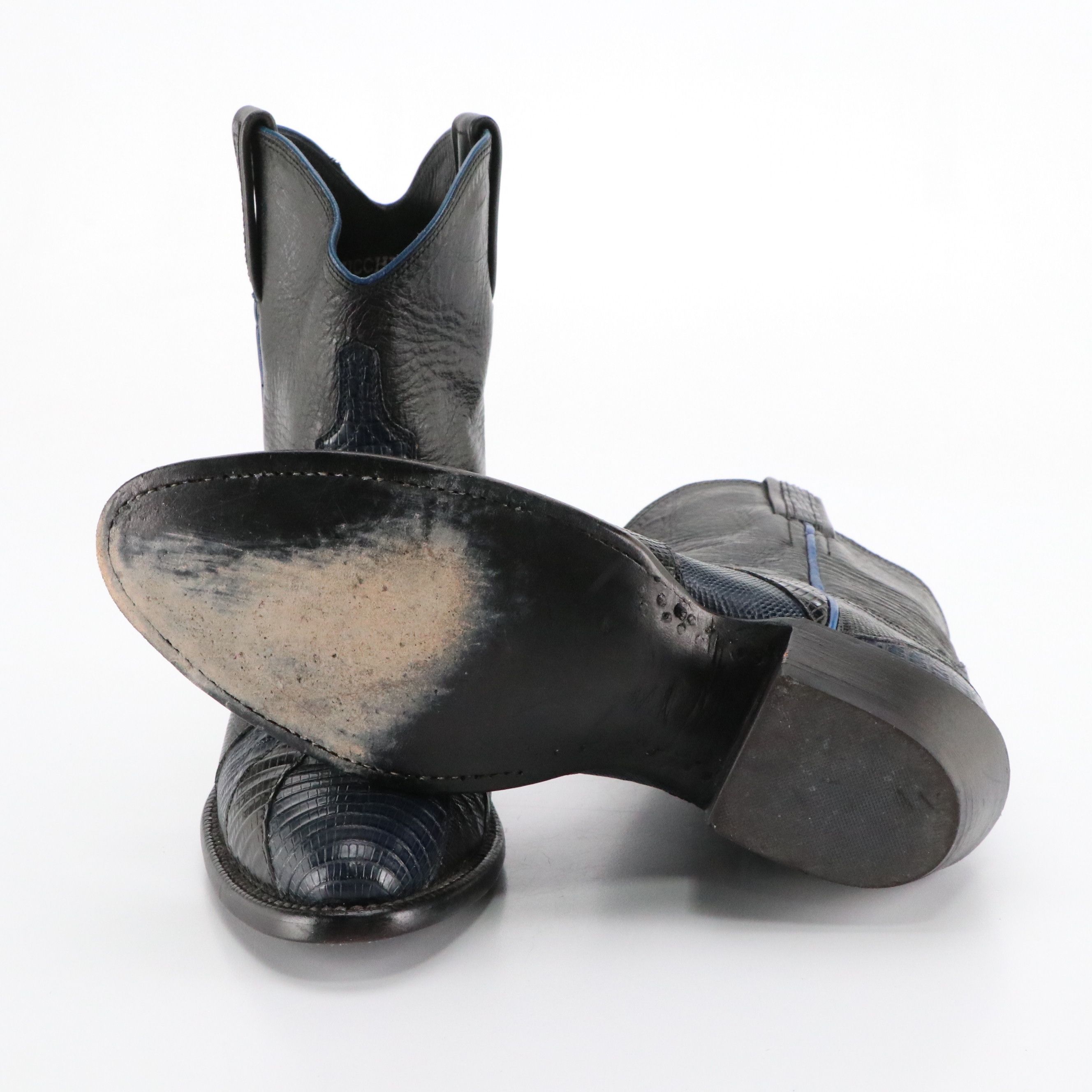 Lucchese Lizard Skin and Leather Short Cowgirl Boots