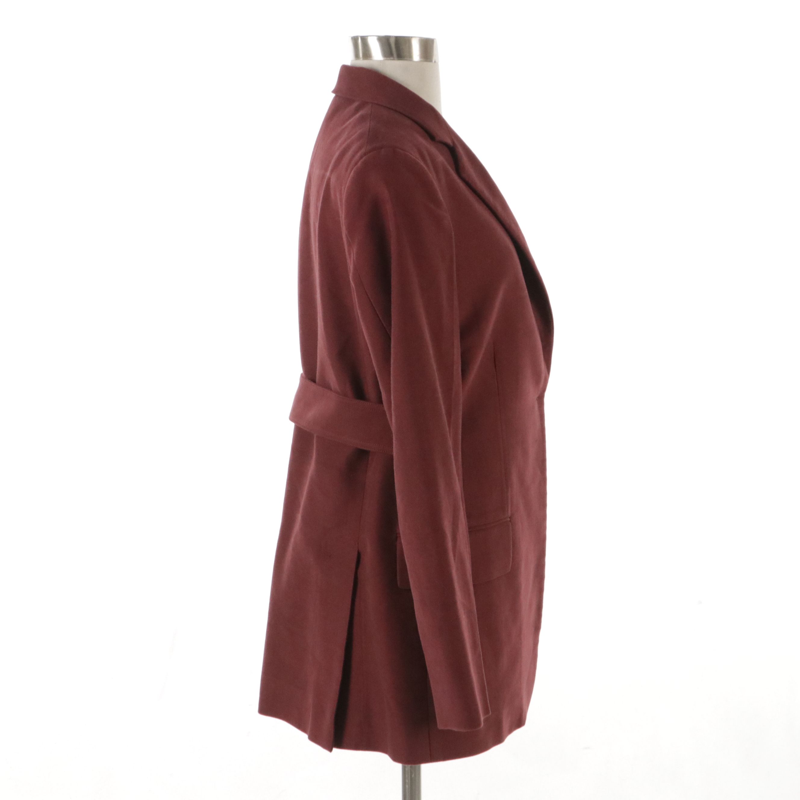 Céline Bordeaux Cotton Single-Button Blazer with Tags