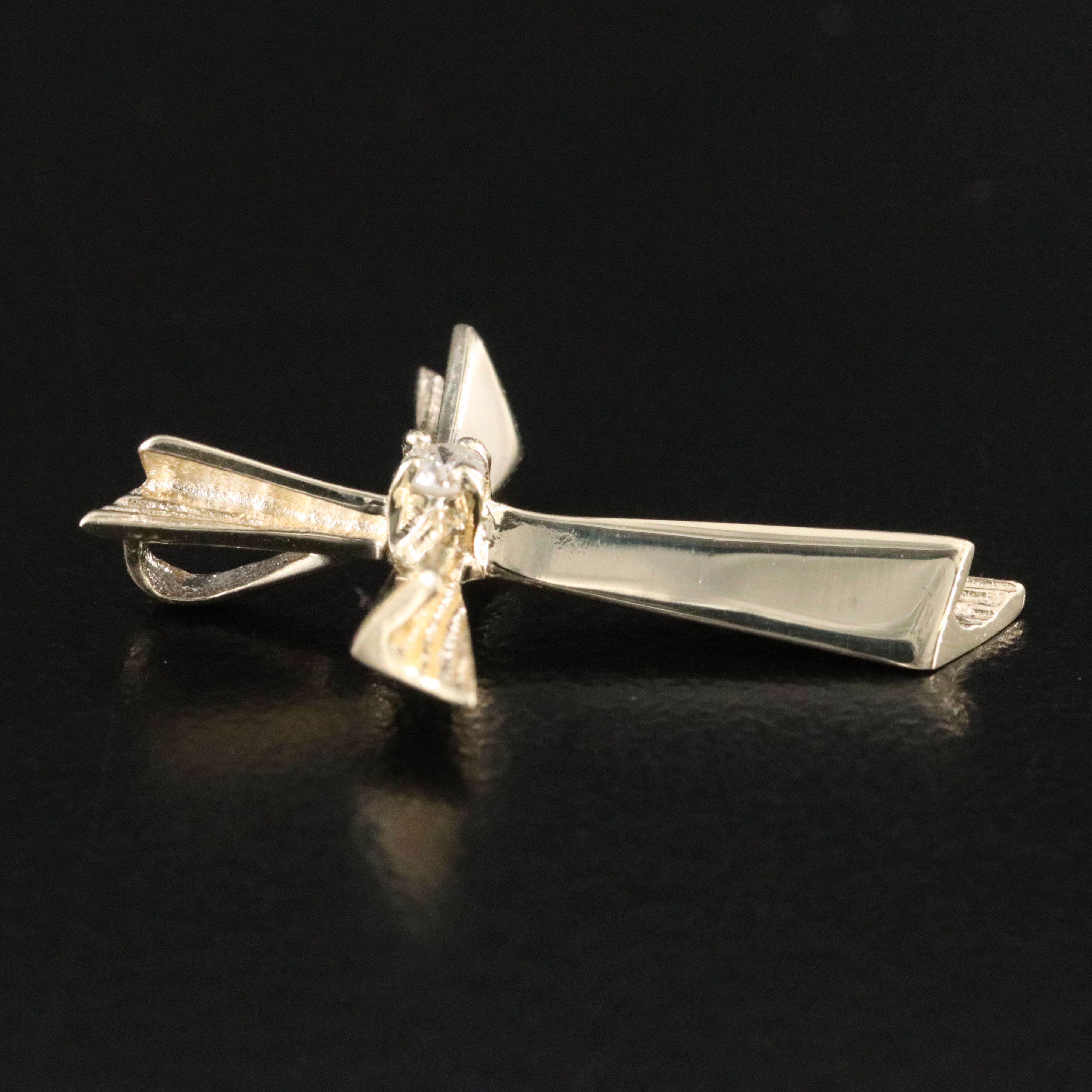 10K 0.04 CT Diamond Cross Pendant