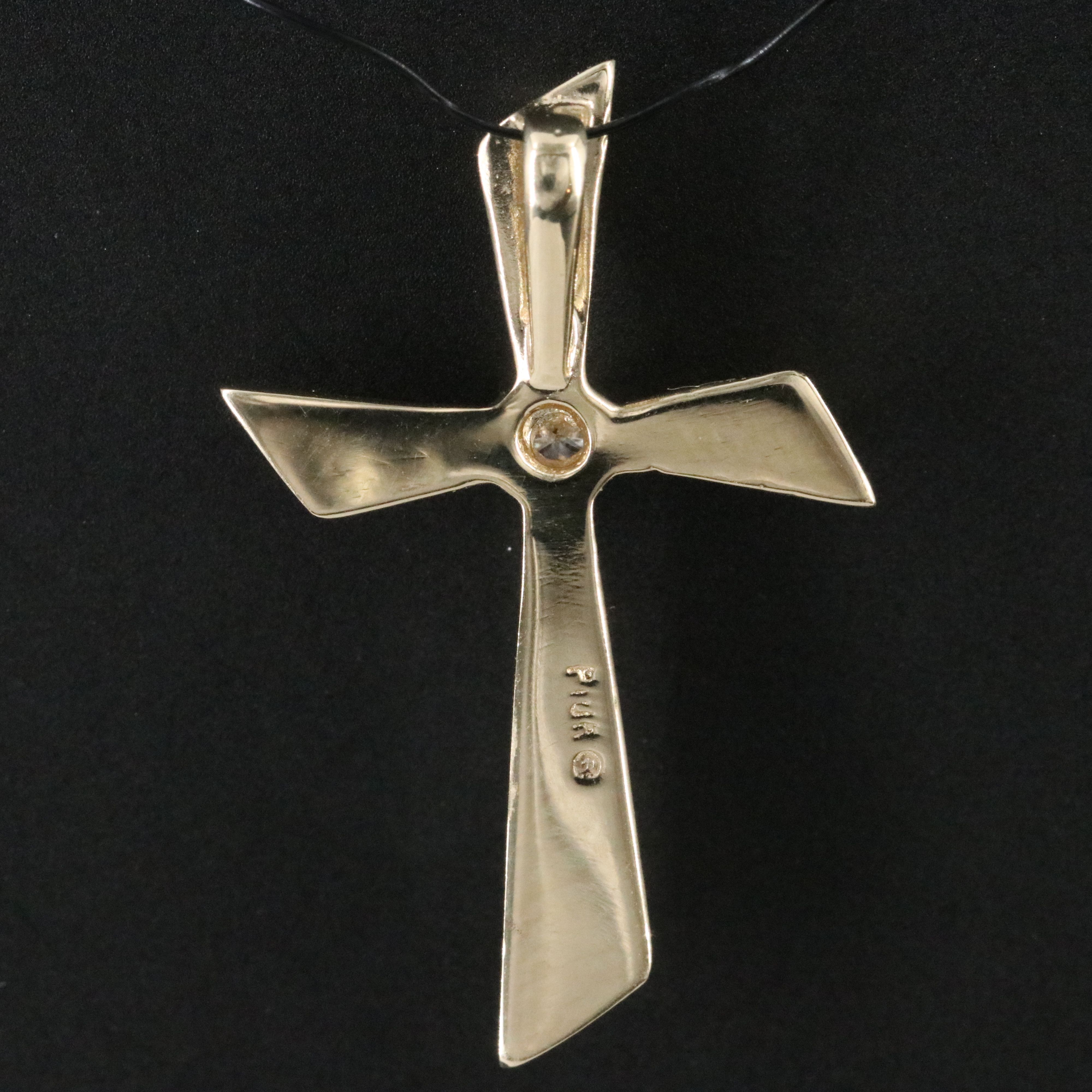 10K 0.04 CT Diamond Cross Pendant
