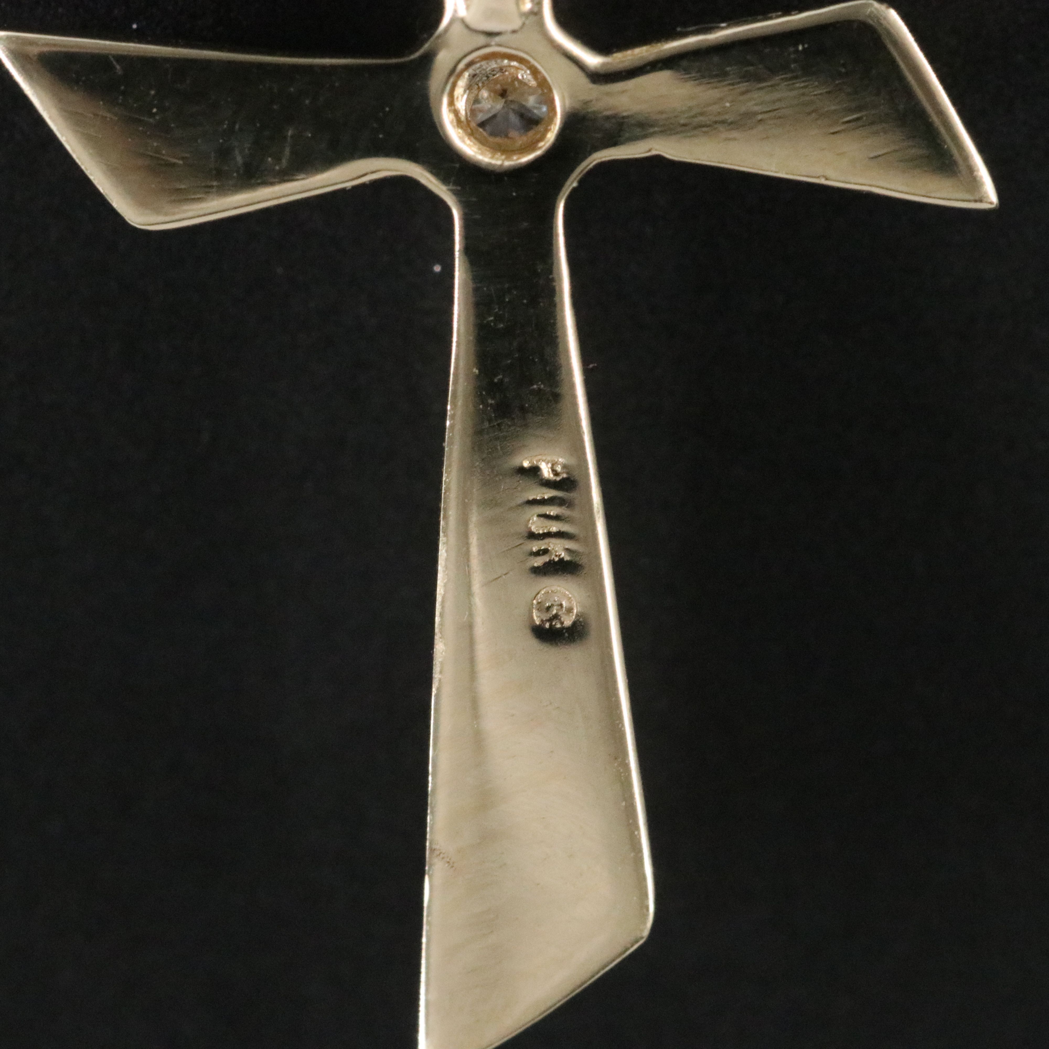 10K 0.04 CT Diamond Cross Pendant