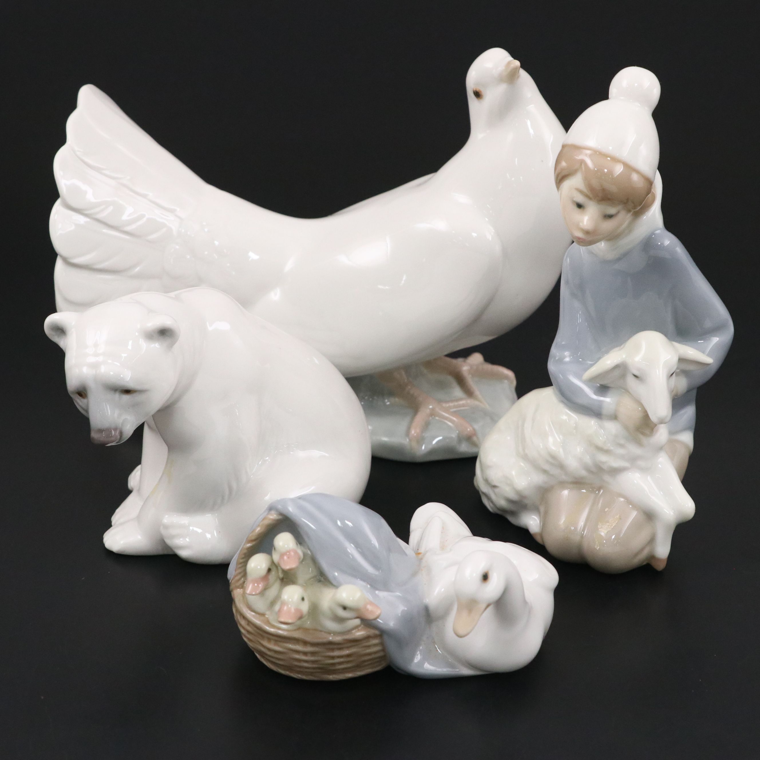 Lladró "Ducklings", "White Dove" and Other Porcelain Figures