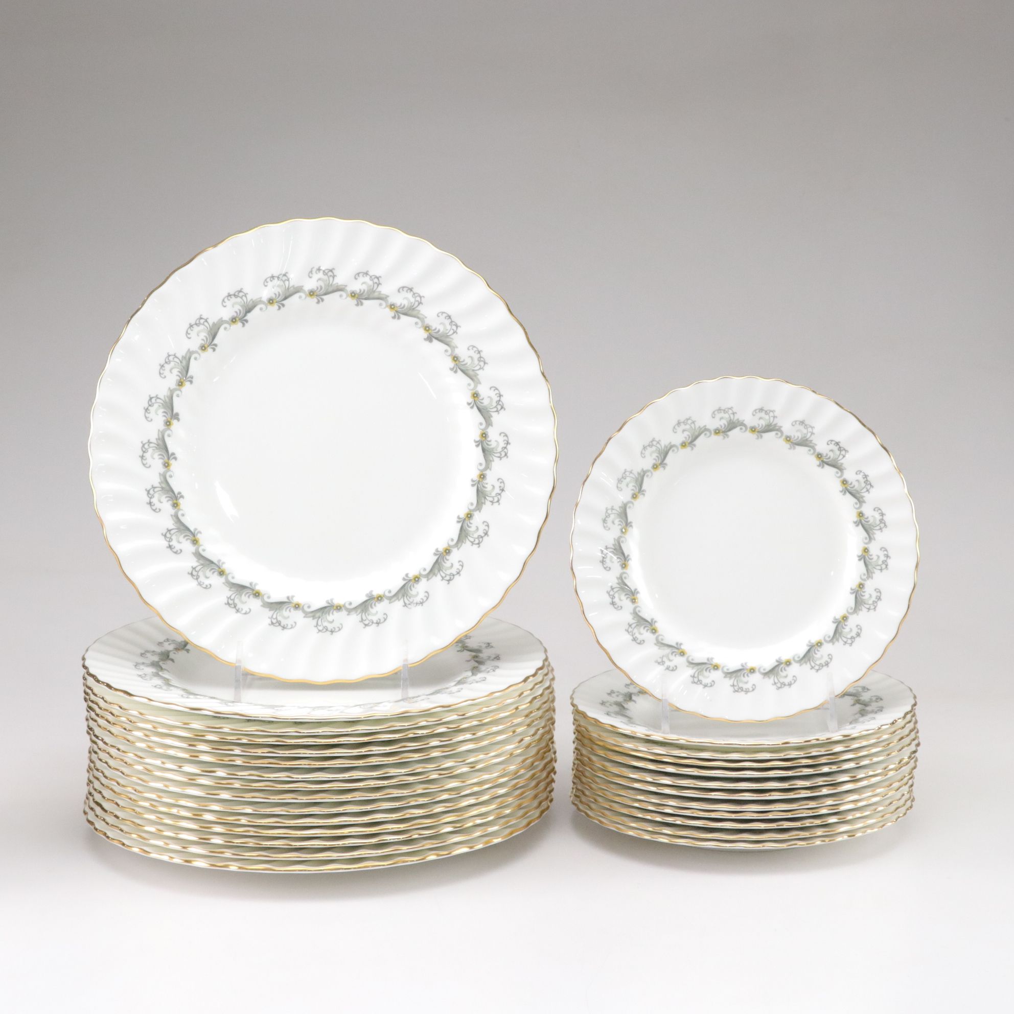 Minton "Ermine" Gilt Porcelain Dinnerware Set with Serving Dishes & More