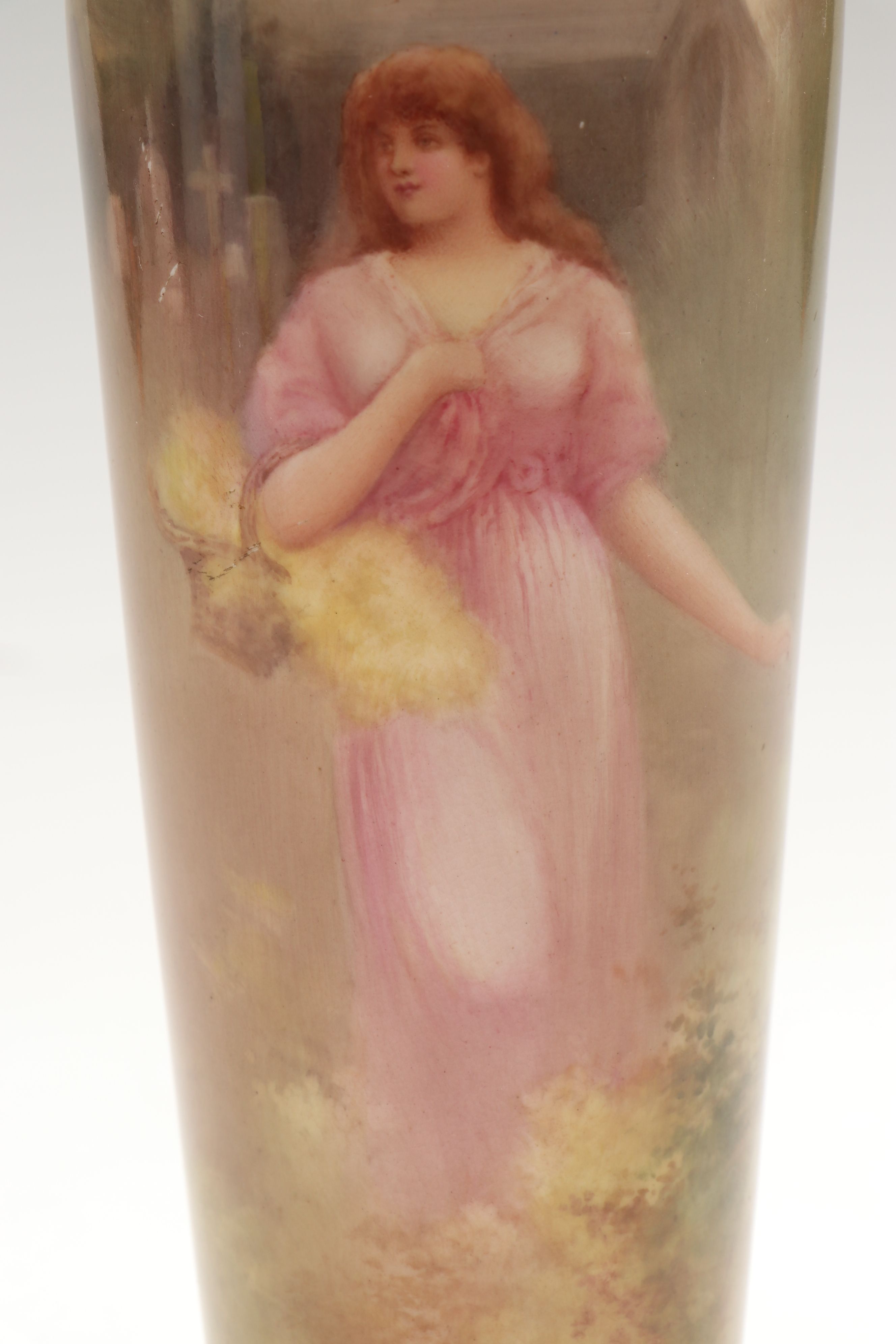 Leslie Johnson for Royal Doulton Hand-Painted Porcelain Vase, Early 20th C.