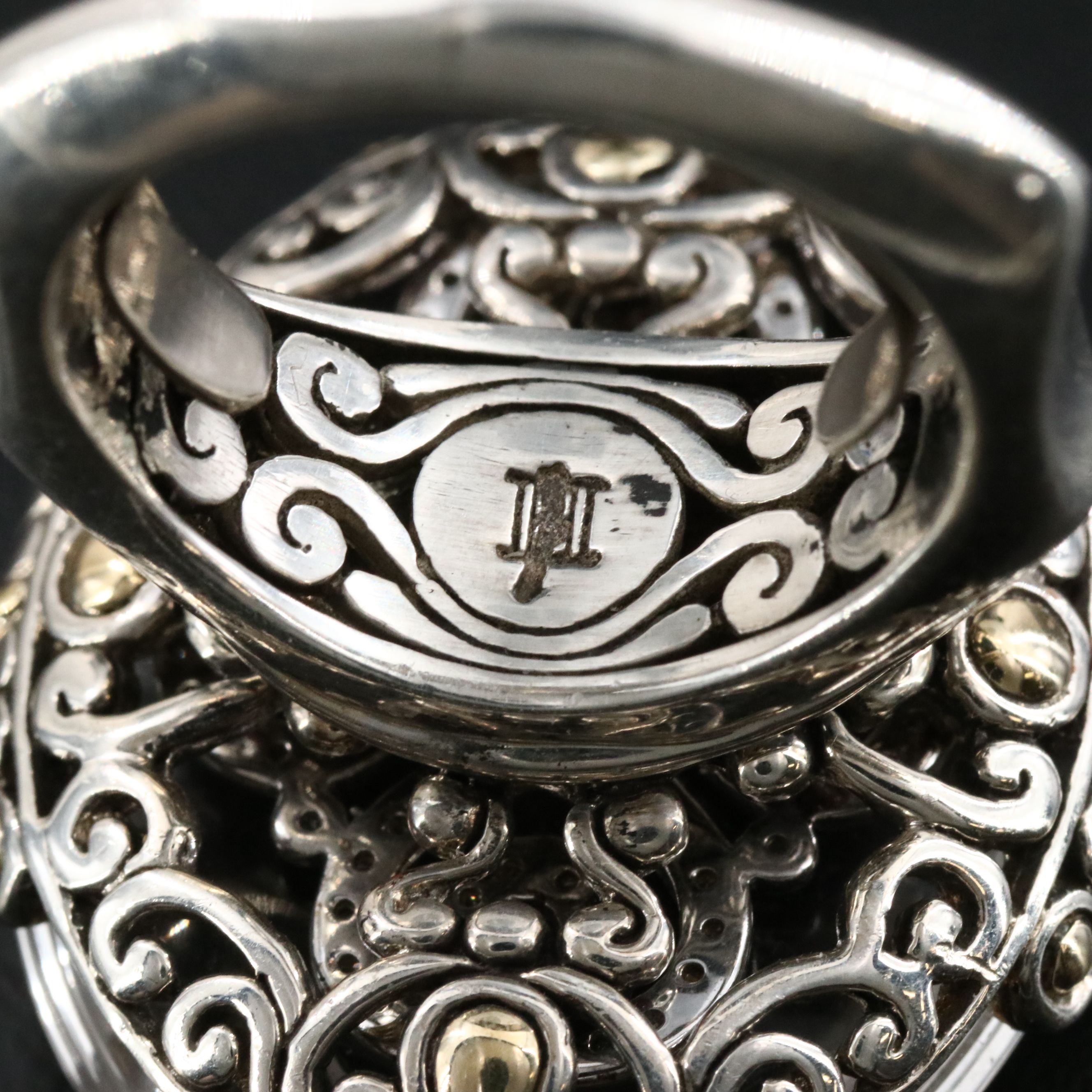 John Hardy Batu Sari Sterling, Quartz, and Diamond Ring with 18K Accents