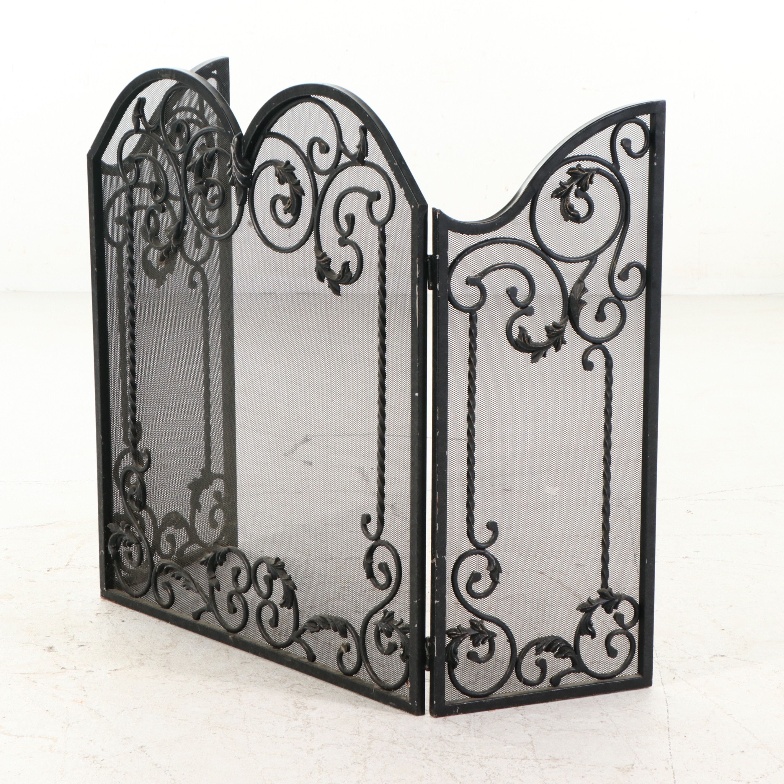 Scrolled Wrought Iron Fireplace Screen