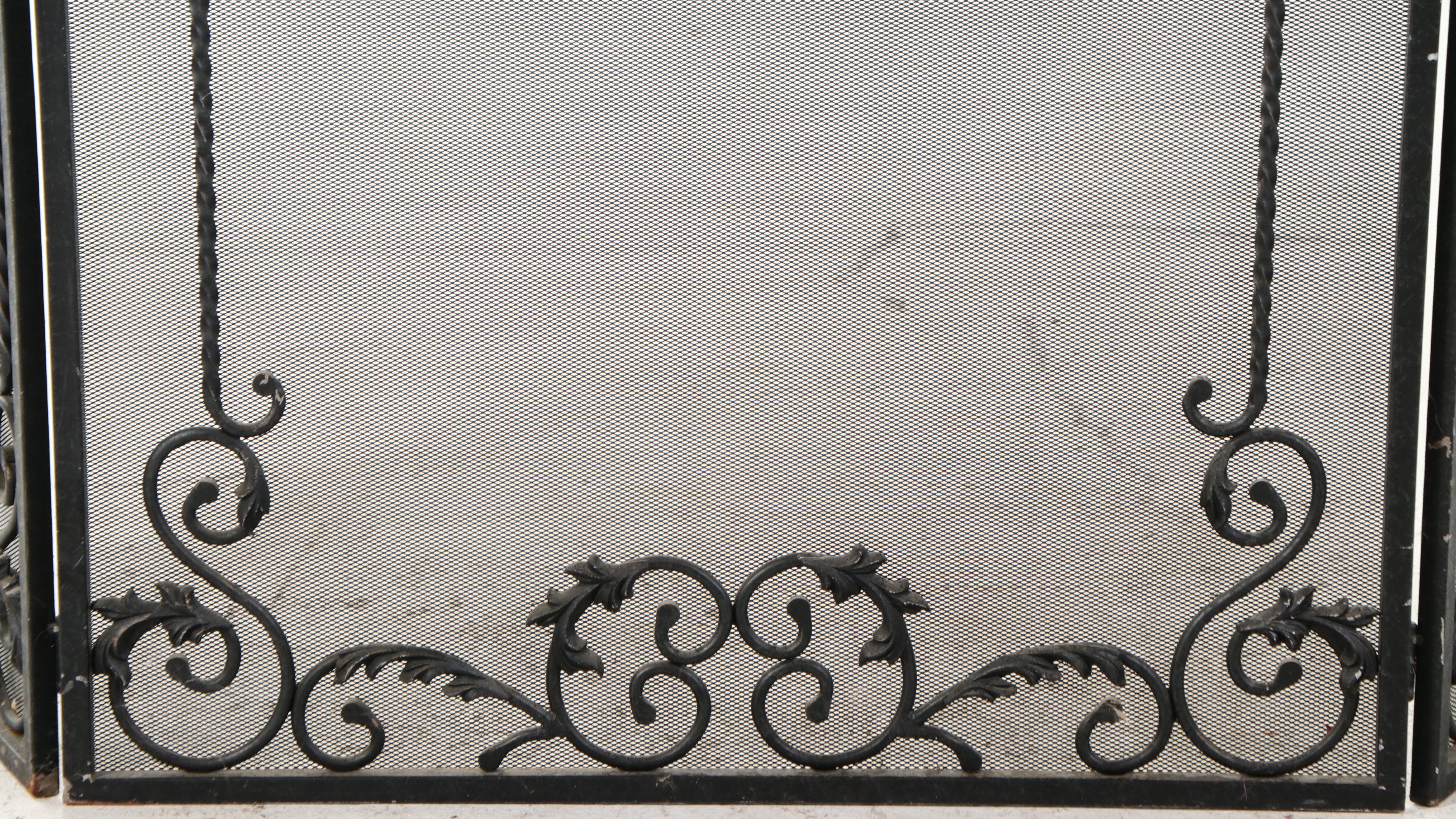 Scrolled Wrought Iron Fireplace Screen