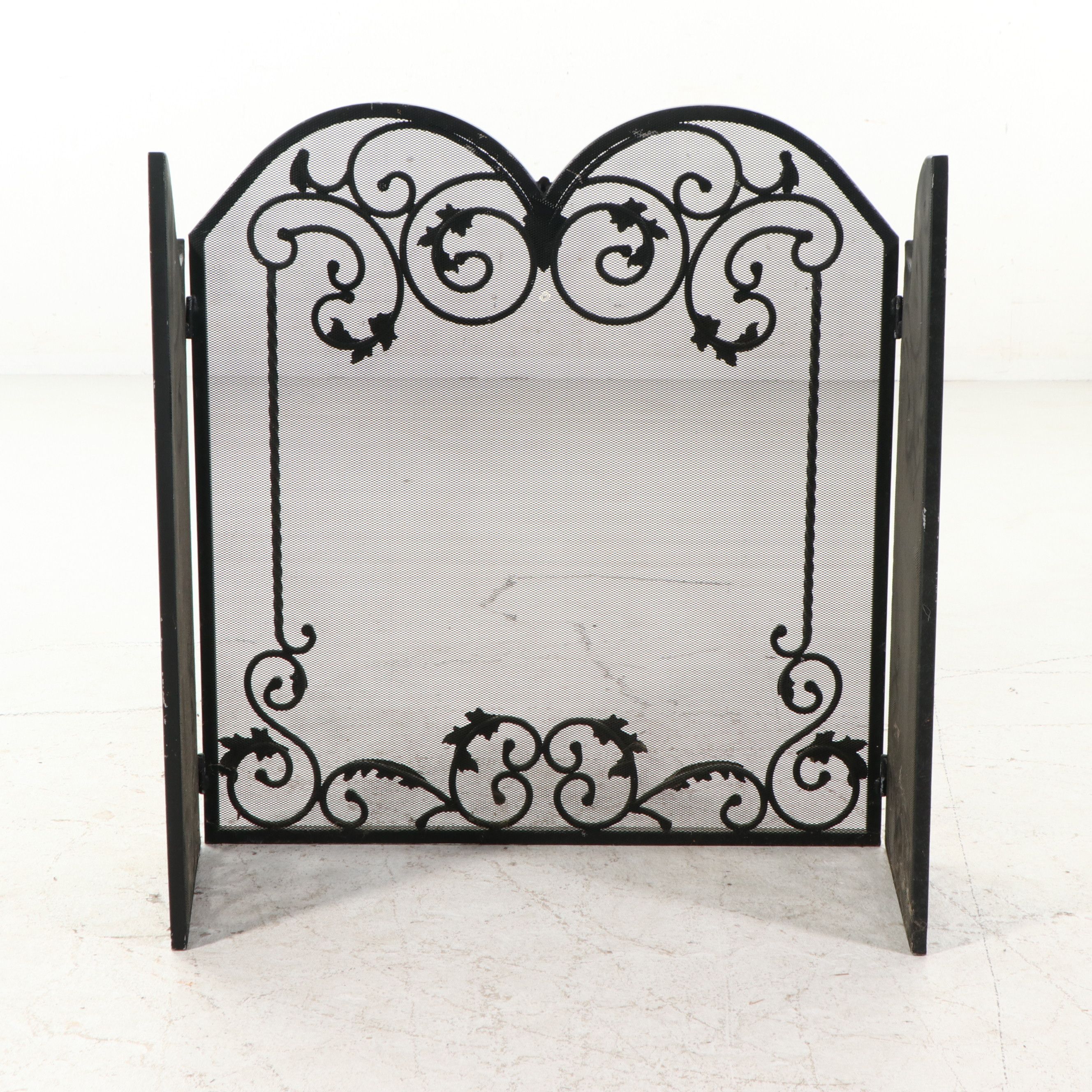Scrolled Wrought Iron Fireplace Screen