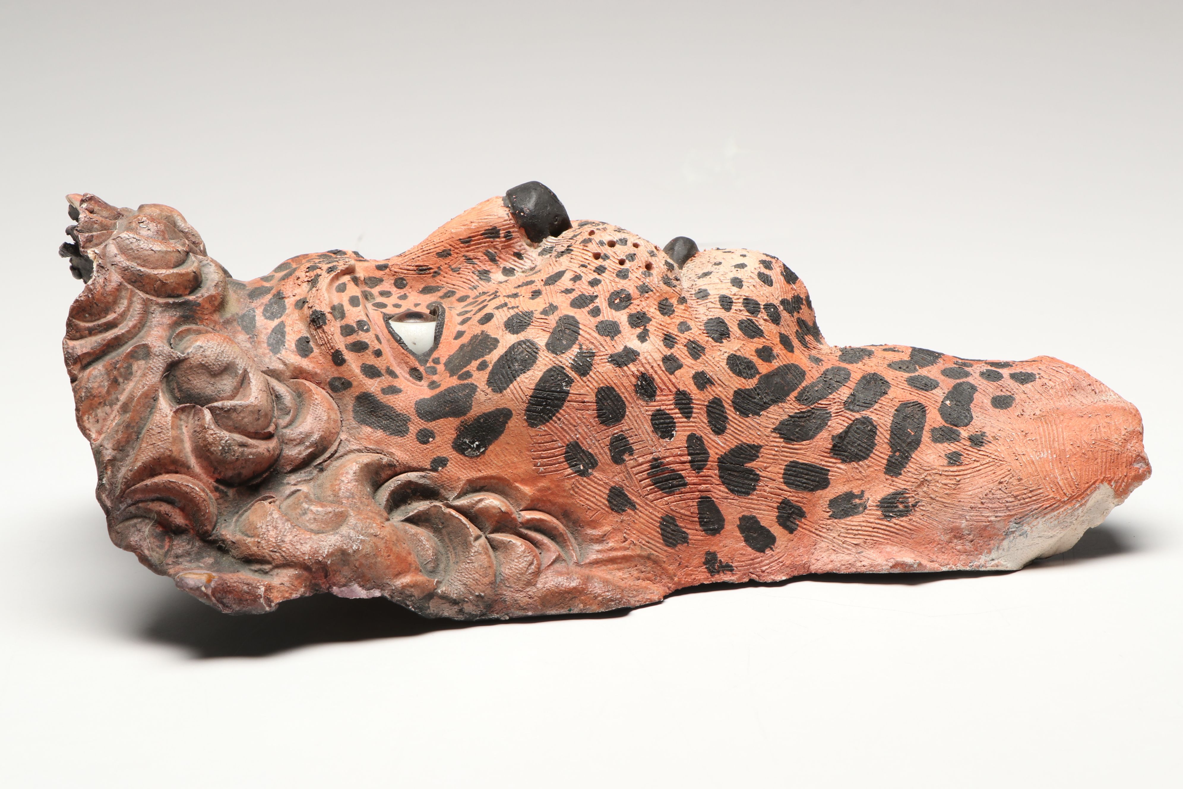Attributed to Jorg Dubin Plaster Jaguar Mask, Late 20th/Early 21st C.
