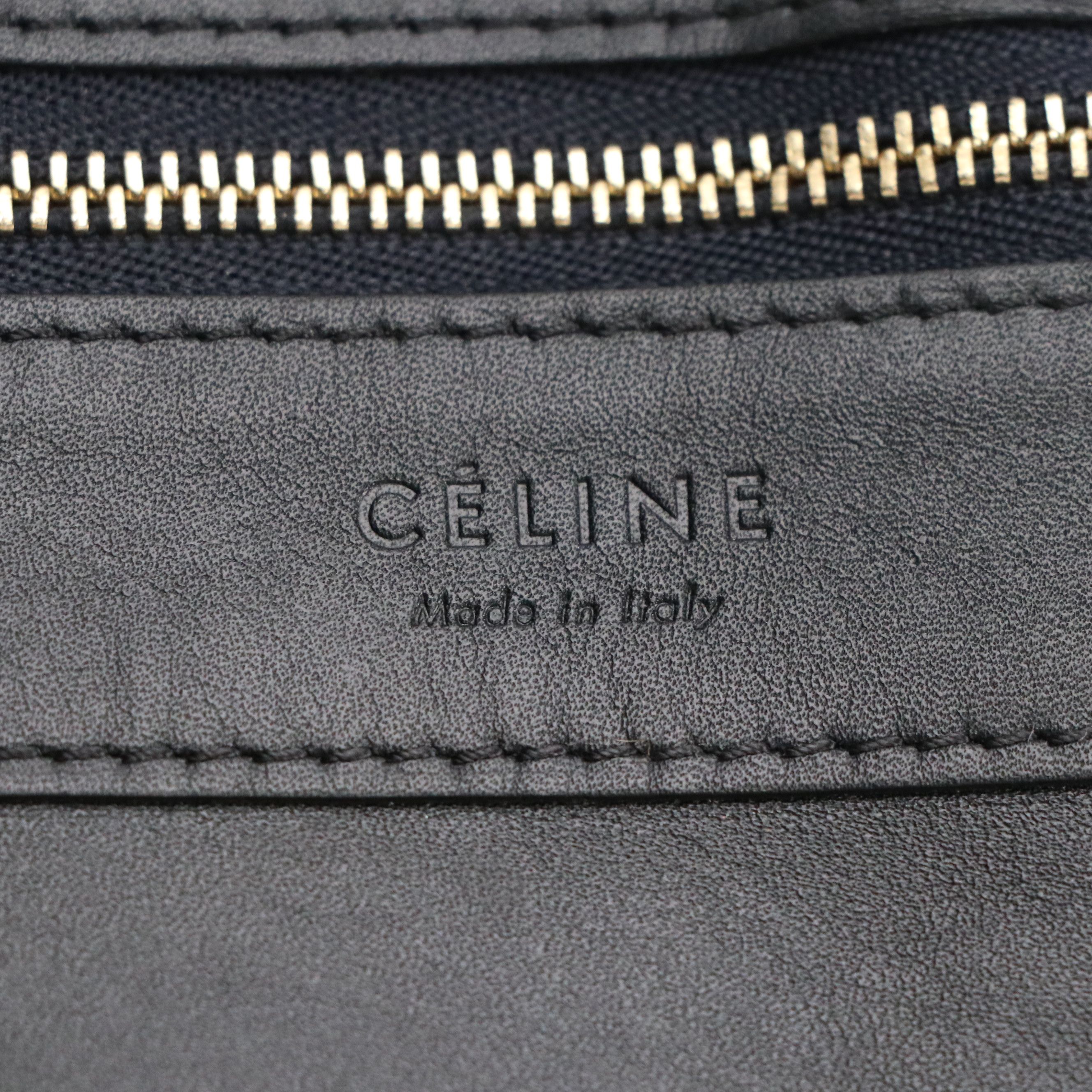 Céline Horizontal Cabas Tote Bag in Black Lambskin Leather