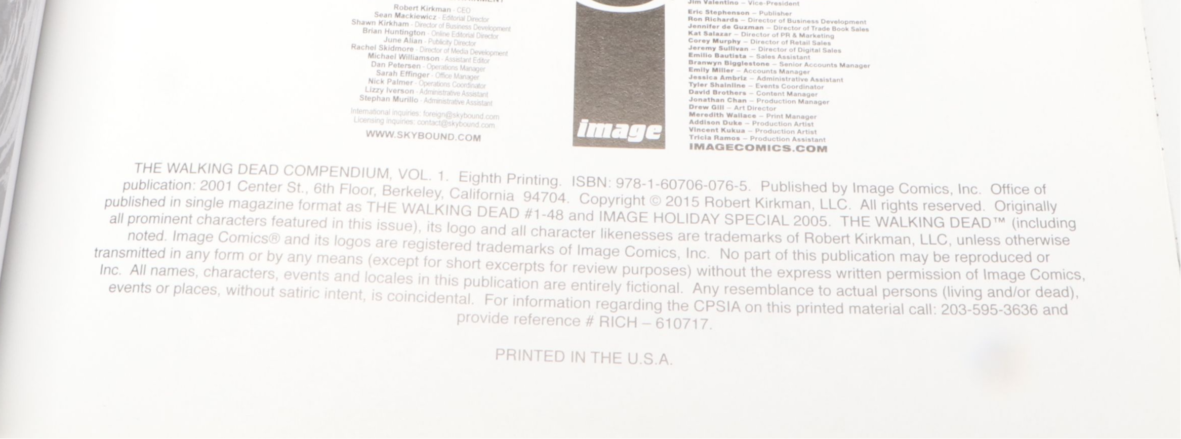 Image Comics "The Walking Dead" Compendia 1–3 by Robert Kirkman